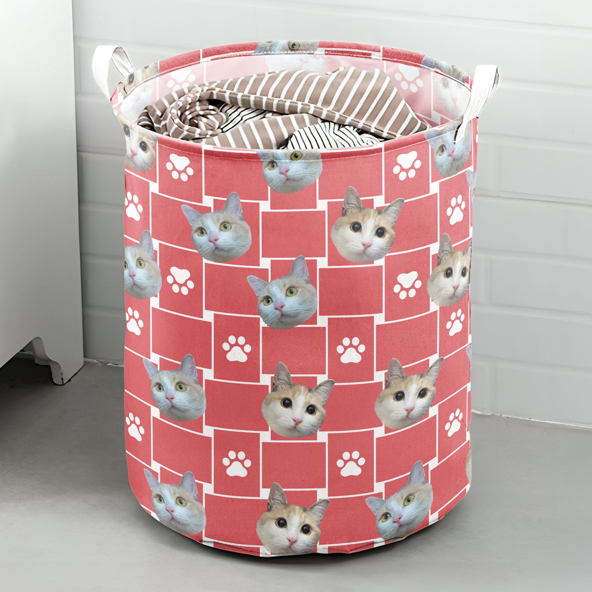 Funny Custom Pet Photo - Personalized Photo Laundry Storage Basket