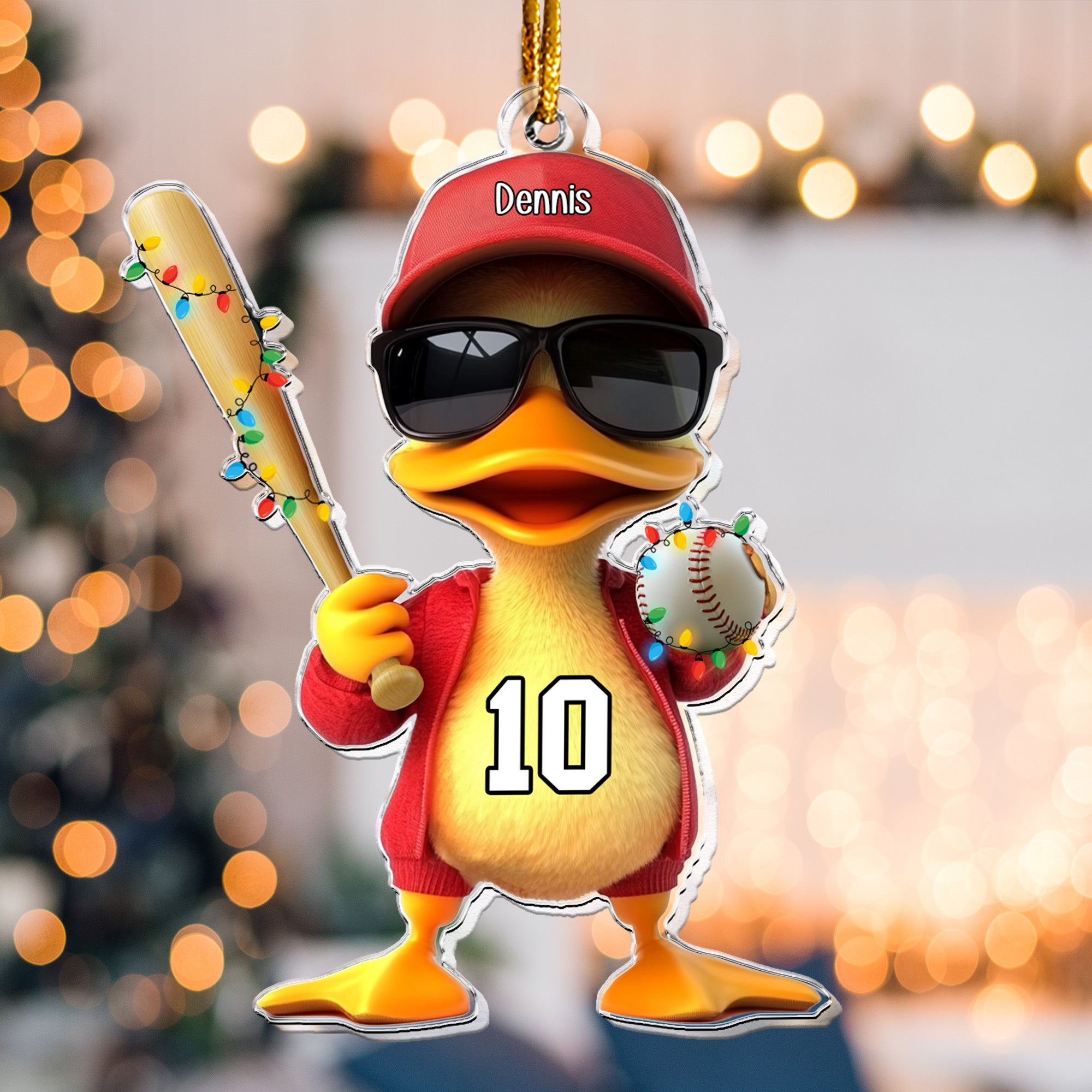 Funny Duck For Baseball Softball Lover - Personalized Acrylic Ornament