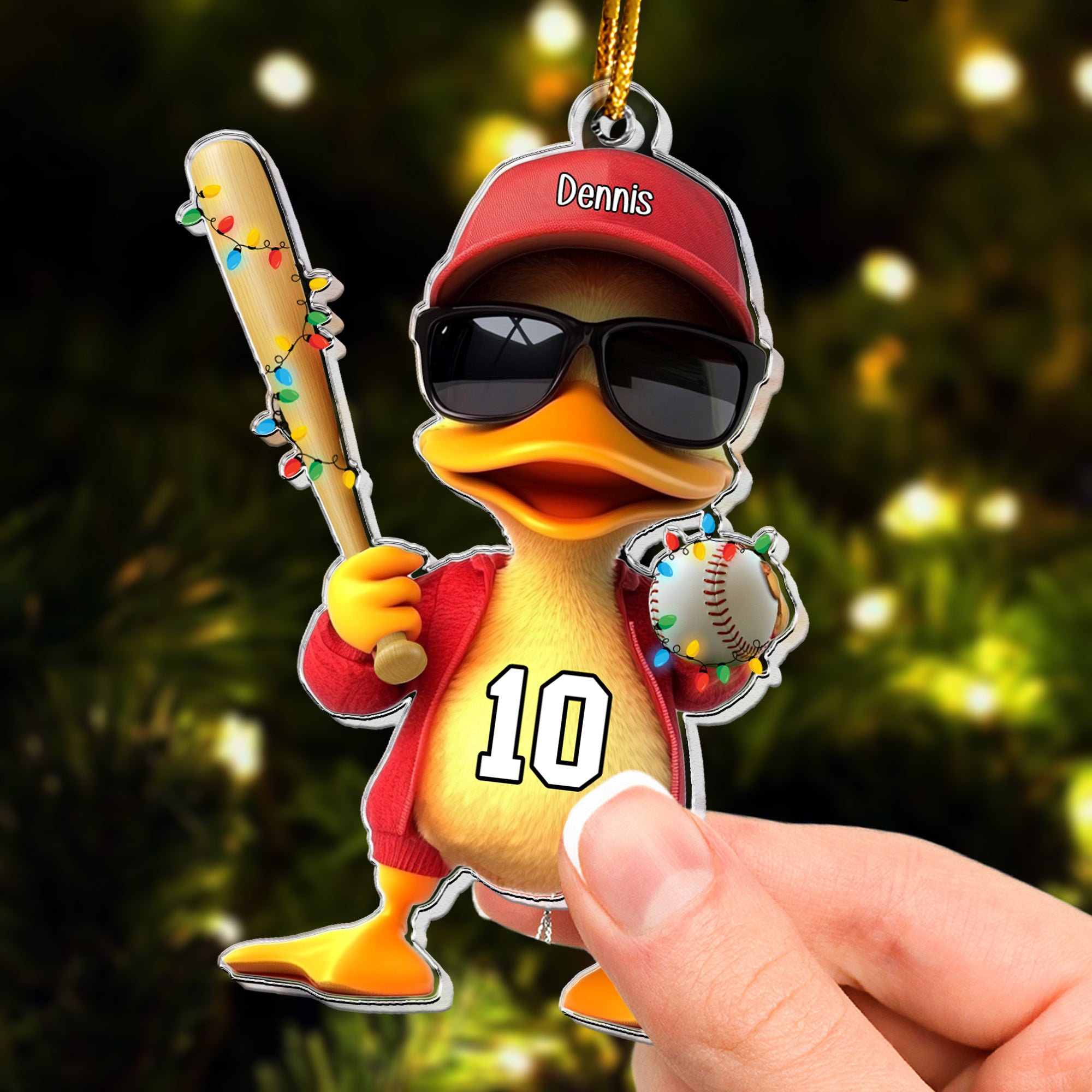 Funny Duck For Baseball Softball Lover - Personalized Acrylic Ornament