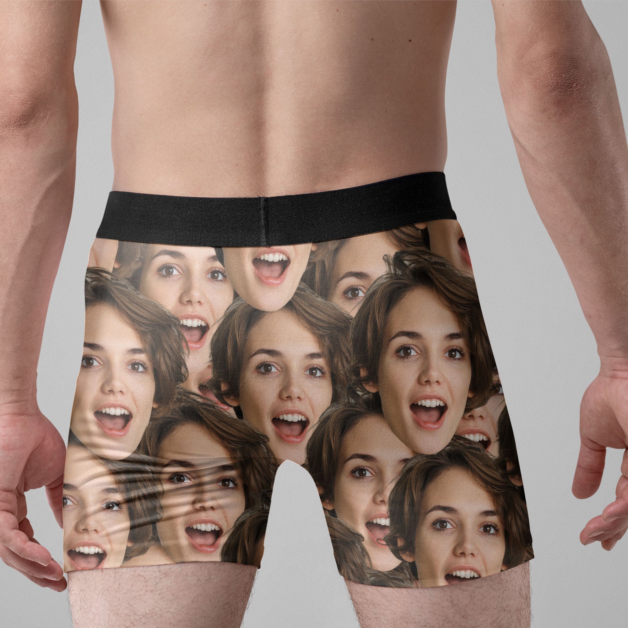 Funny Face I Licked It So It's Mine - Personalized Photo Men's Boxer Briefs