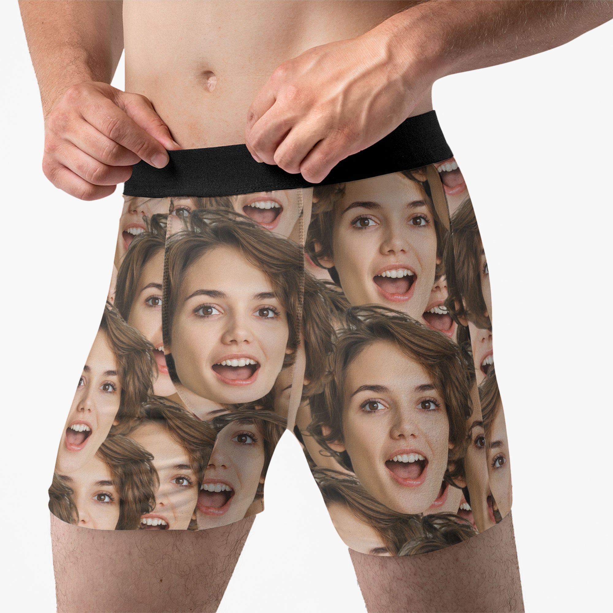 Funny Face I Licked It So It's Mine - Personalized Photo Men's Boxer Briefs