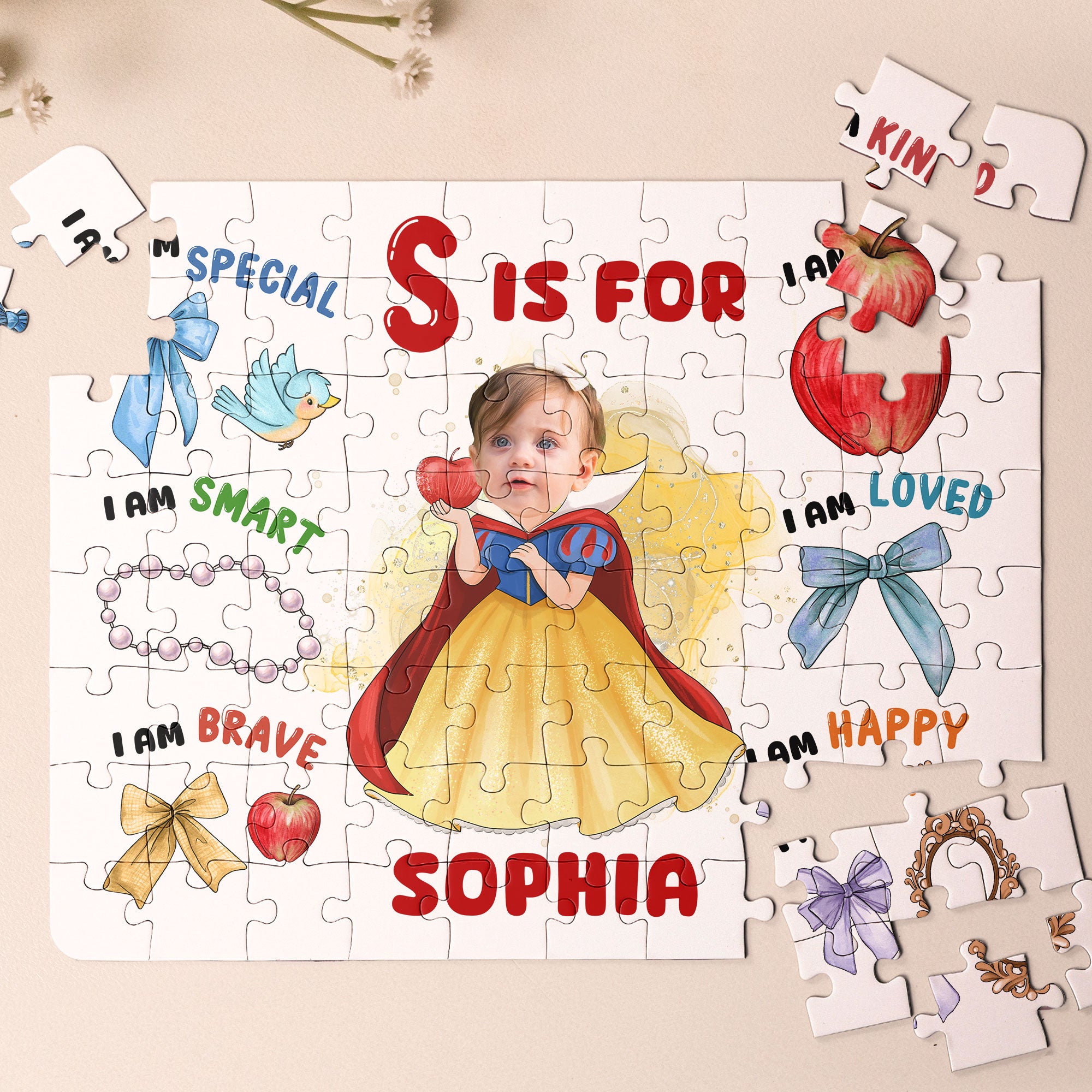 Funny Face Princess Baby - Personalized Photo Jigsaw Puzzle