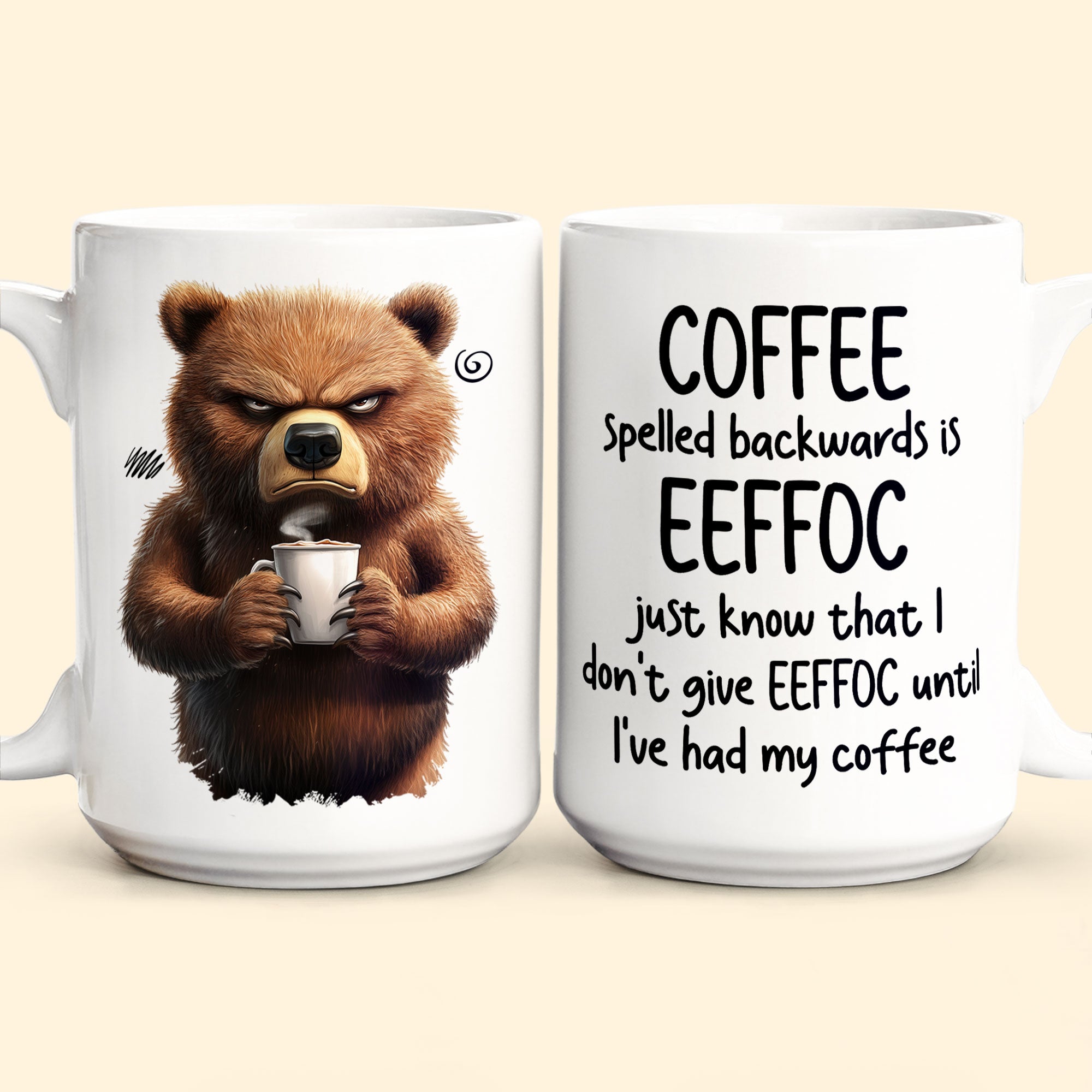 Funny Mug - Coffee Spelled Backwards Is Eeffoc - Fun Gifts For Coworkers, Friends, Family - Personalized Mug