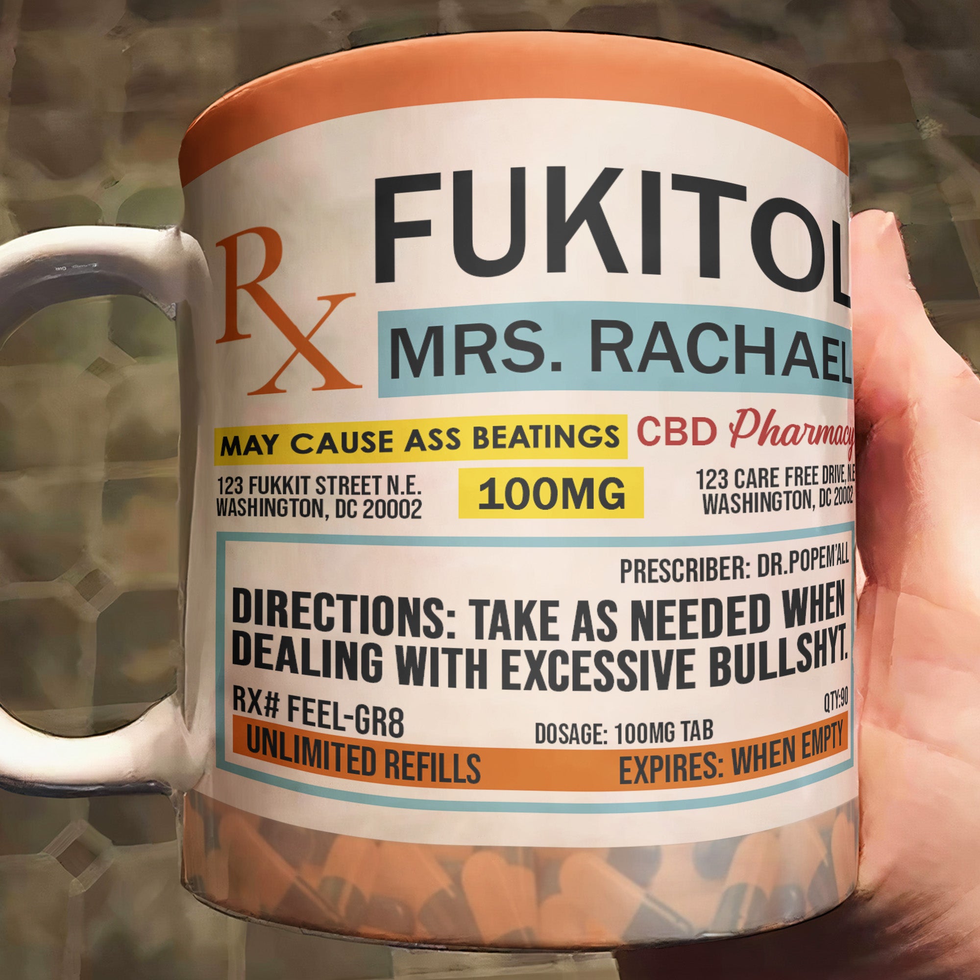 Funny Mug - Fukitol Rx Prescription - Gifts For Coworkers, Friends, Family - Personalized Mug