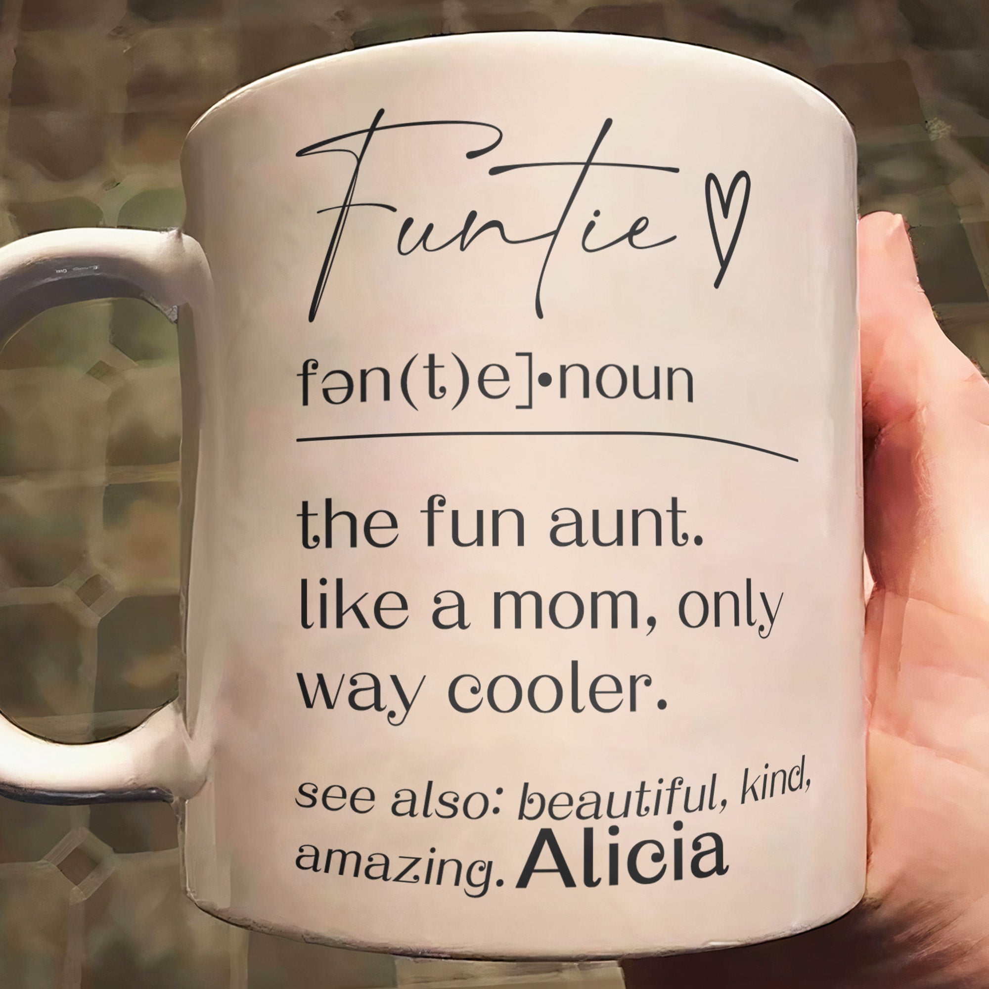 Funny Mug - Funtie Definition - Fun Gifts Aunt, Auntie, Women - Personalized Mug