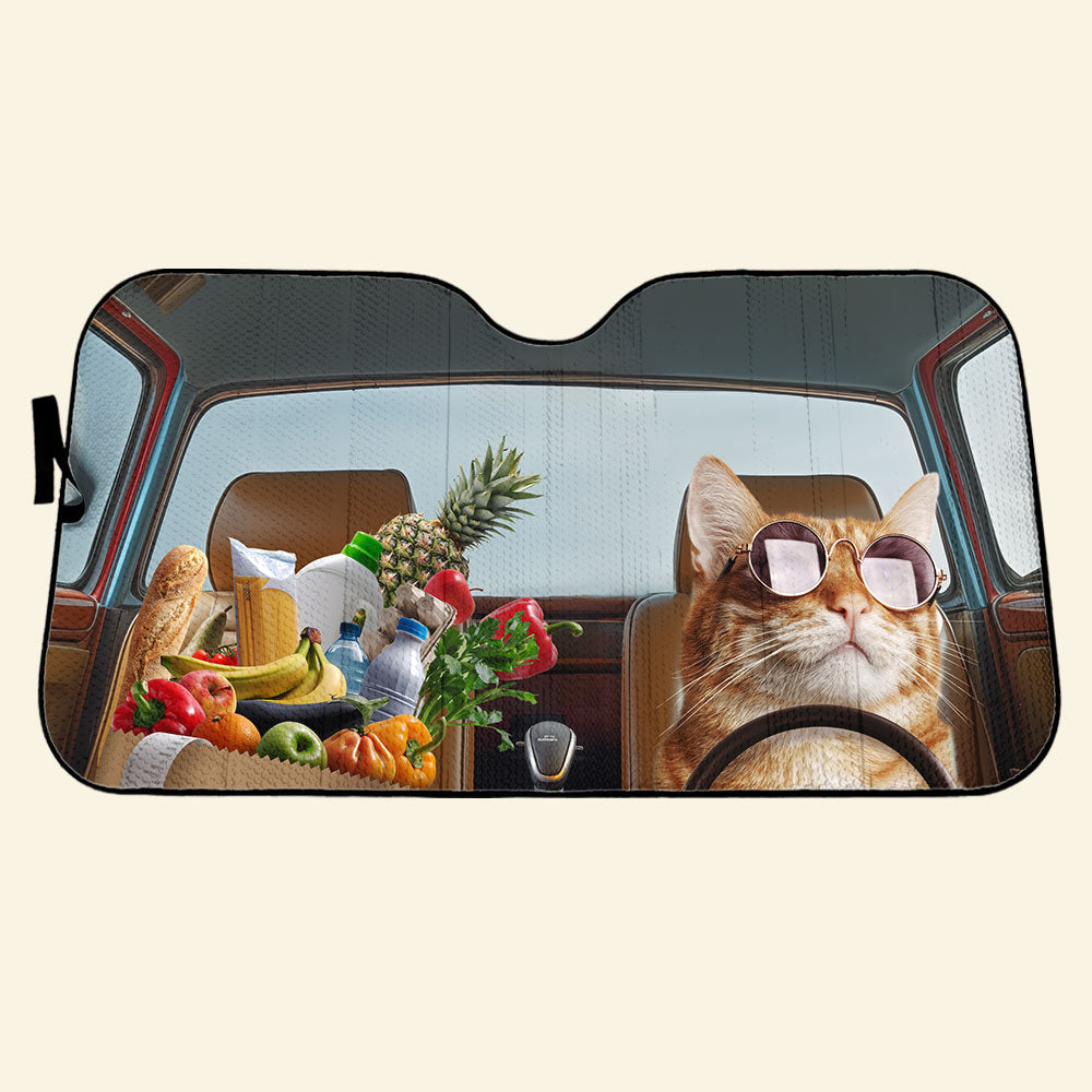 Funny Pet Driving - Personalized Photo Car Sun Shade