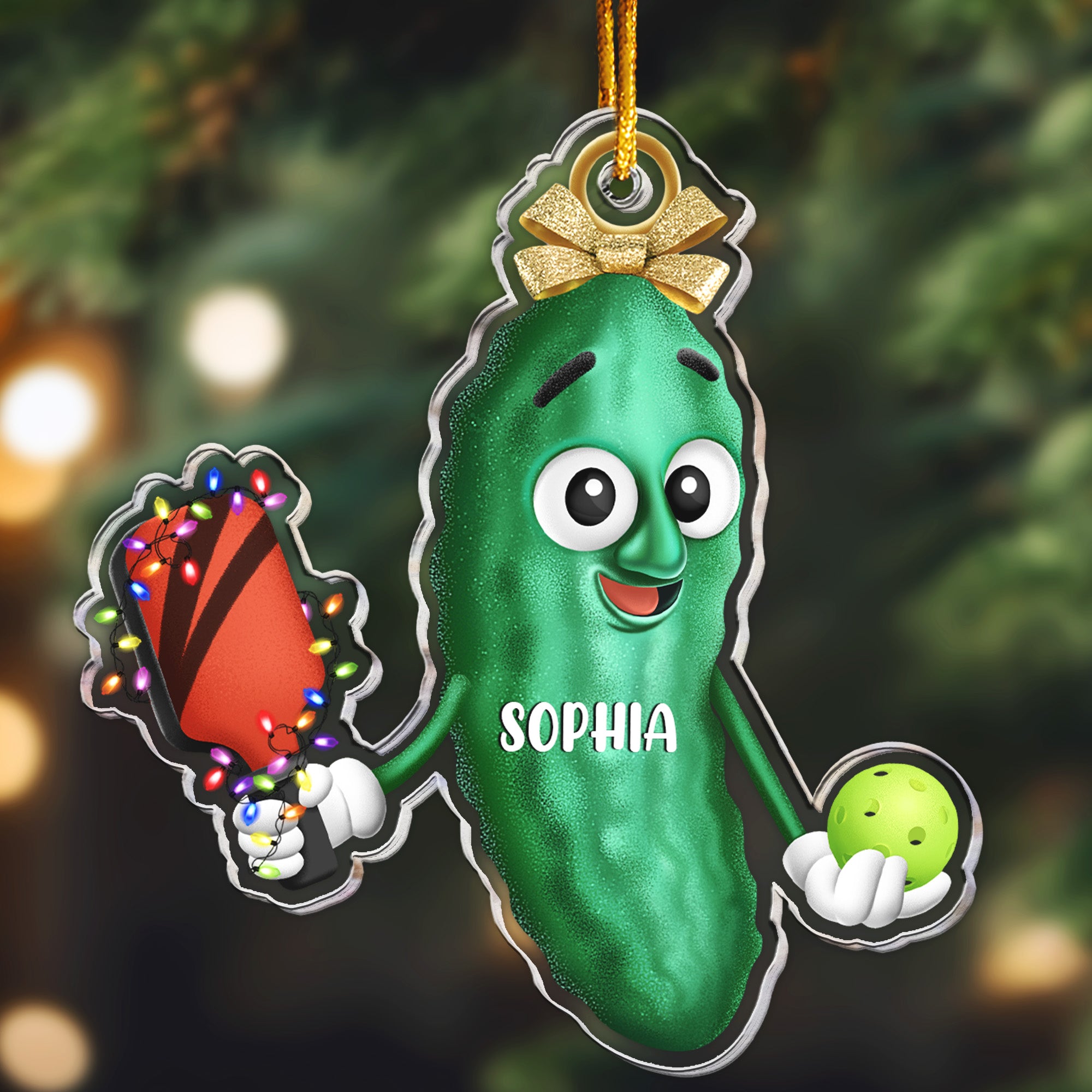 Funny Pickleball Ornament Custom Name - Personalized Acrylic Ornament