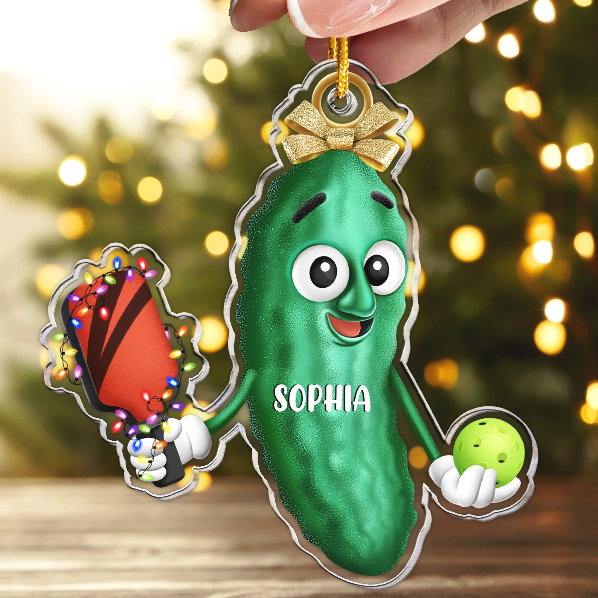 Funny Pickleball Ornament Custom Name - Personalized Acrylic Ornament