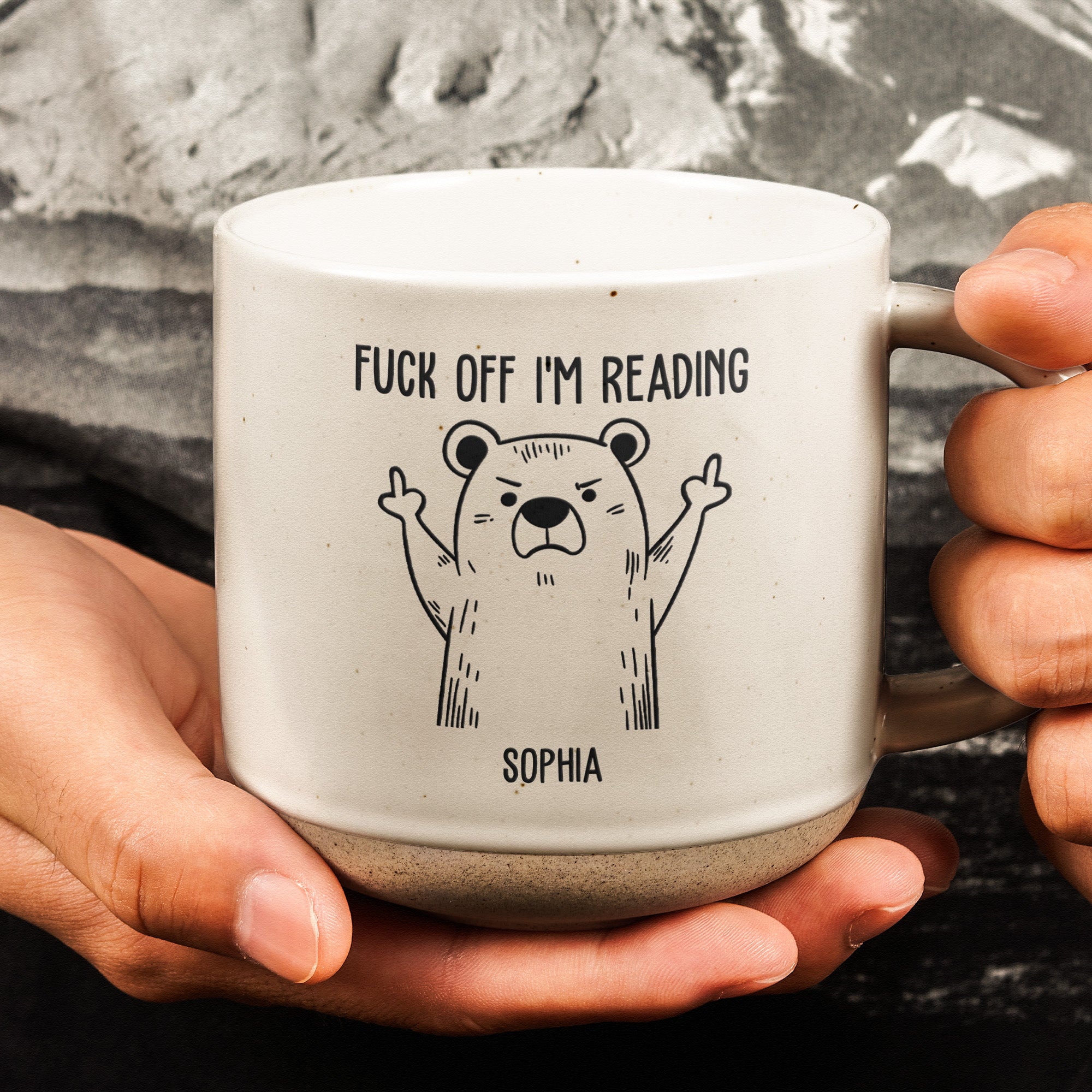 Funny Reading Mug - F*ck Off I Am Reading - Personalized Pottery Mug