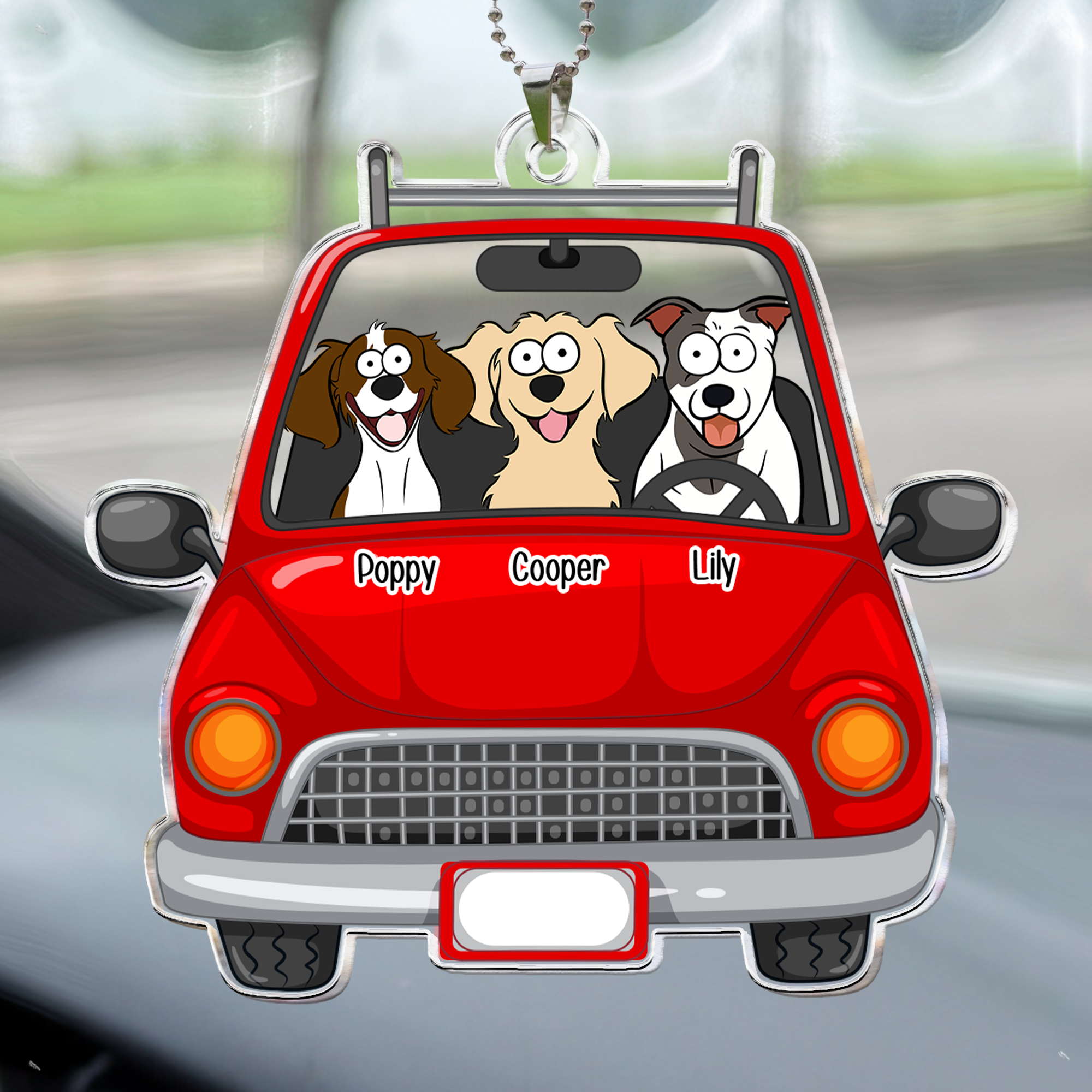 Fur Babies In The Car - Personalized Rear View Mirror Accessory