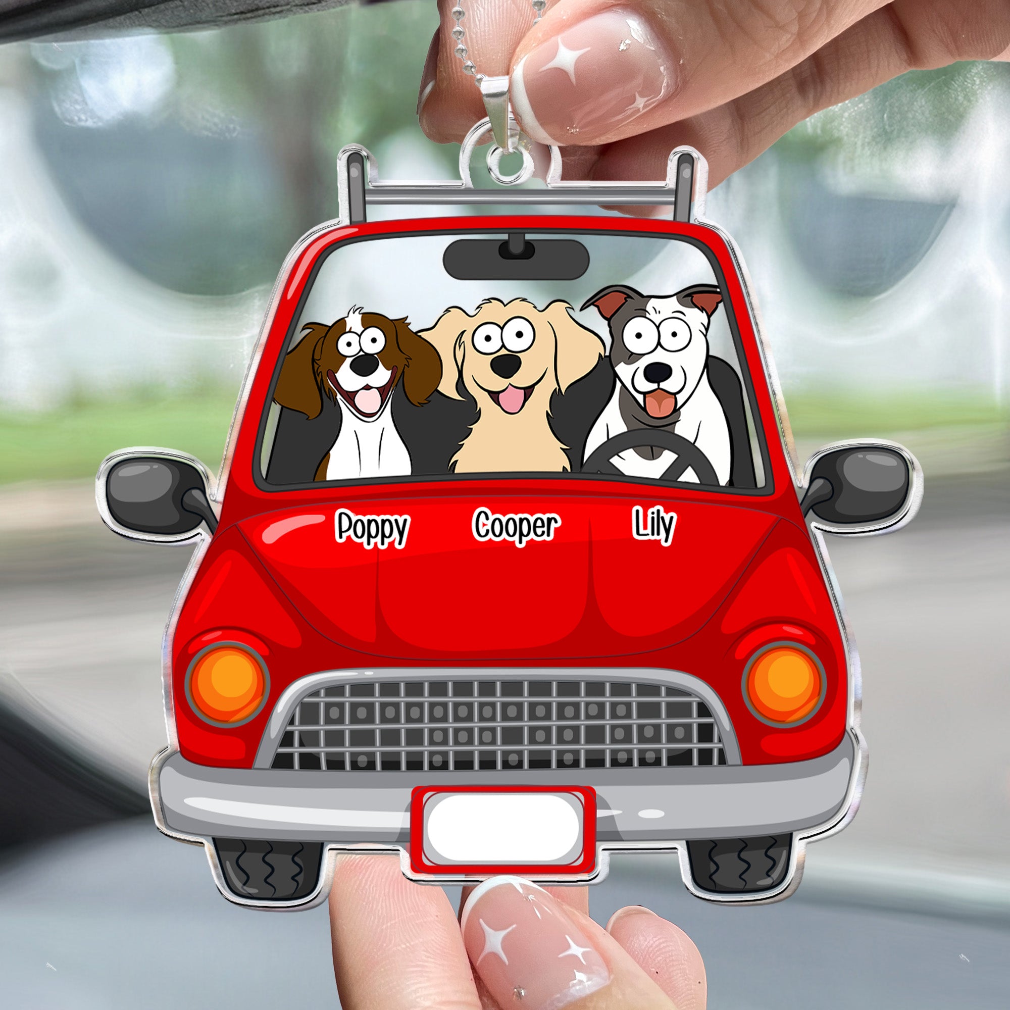 Fur Babies In The Car - Personalized Rear View Mirror Accessory