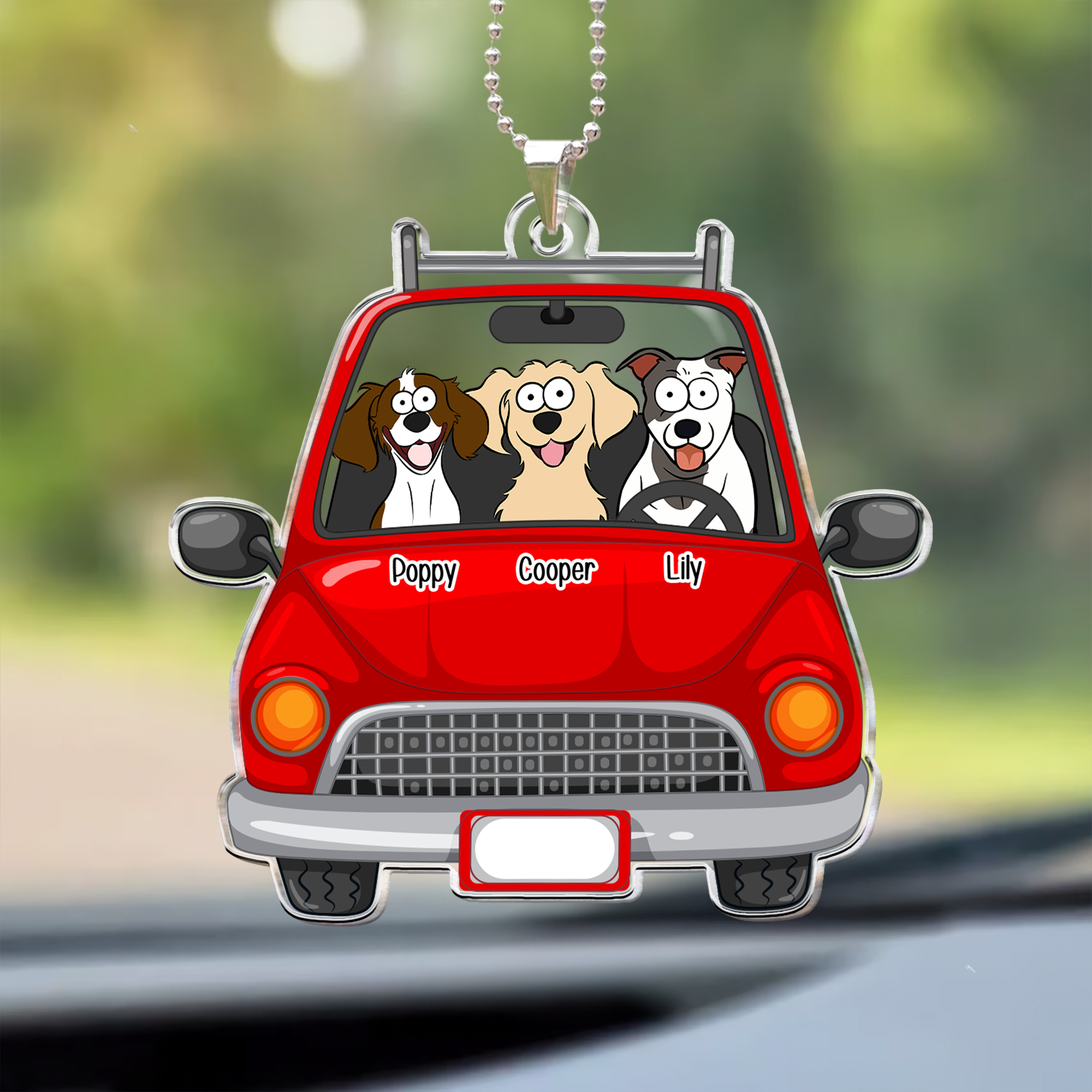 Fur Babies In The Car - Personalized Rear View Mirror Accessory