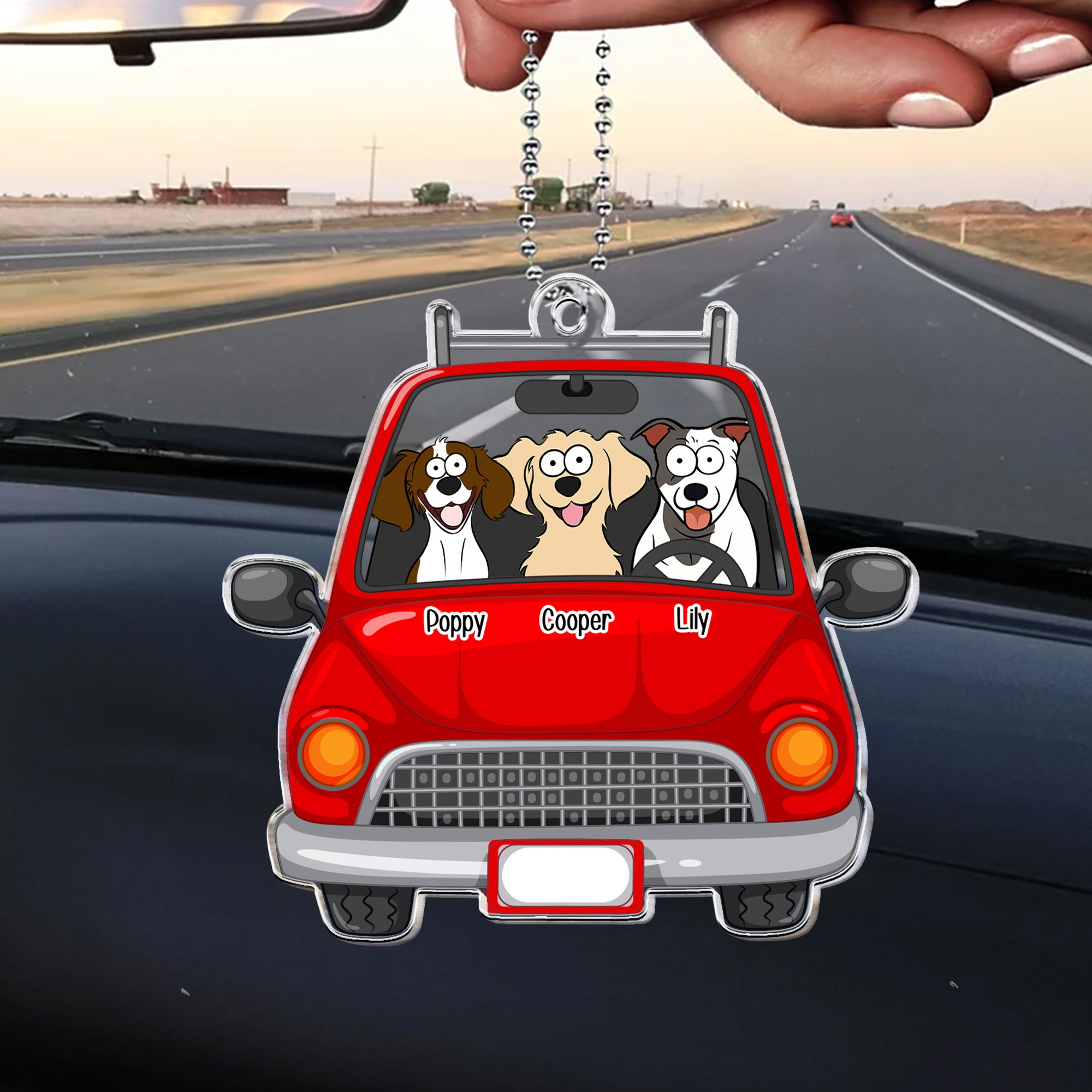 Fur Babies In The Car - Personalized Rear View Mirror Accessory