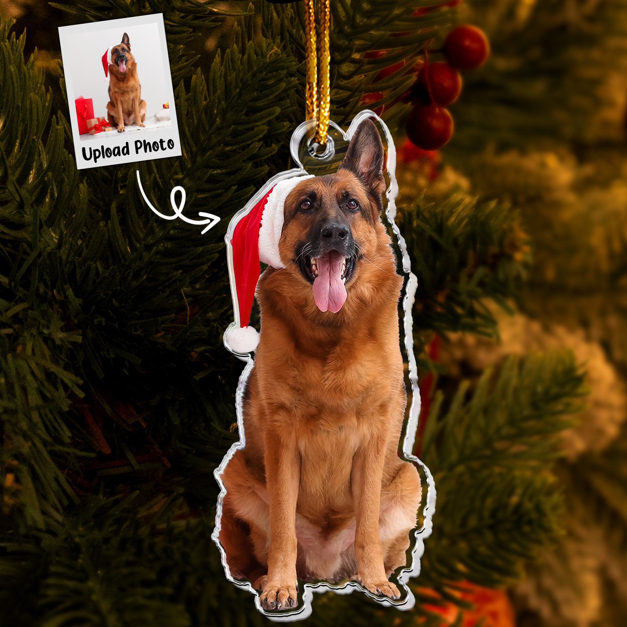 German Shepherd Ornament - Personalized Acrylic Photo Ornament