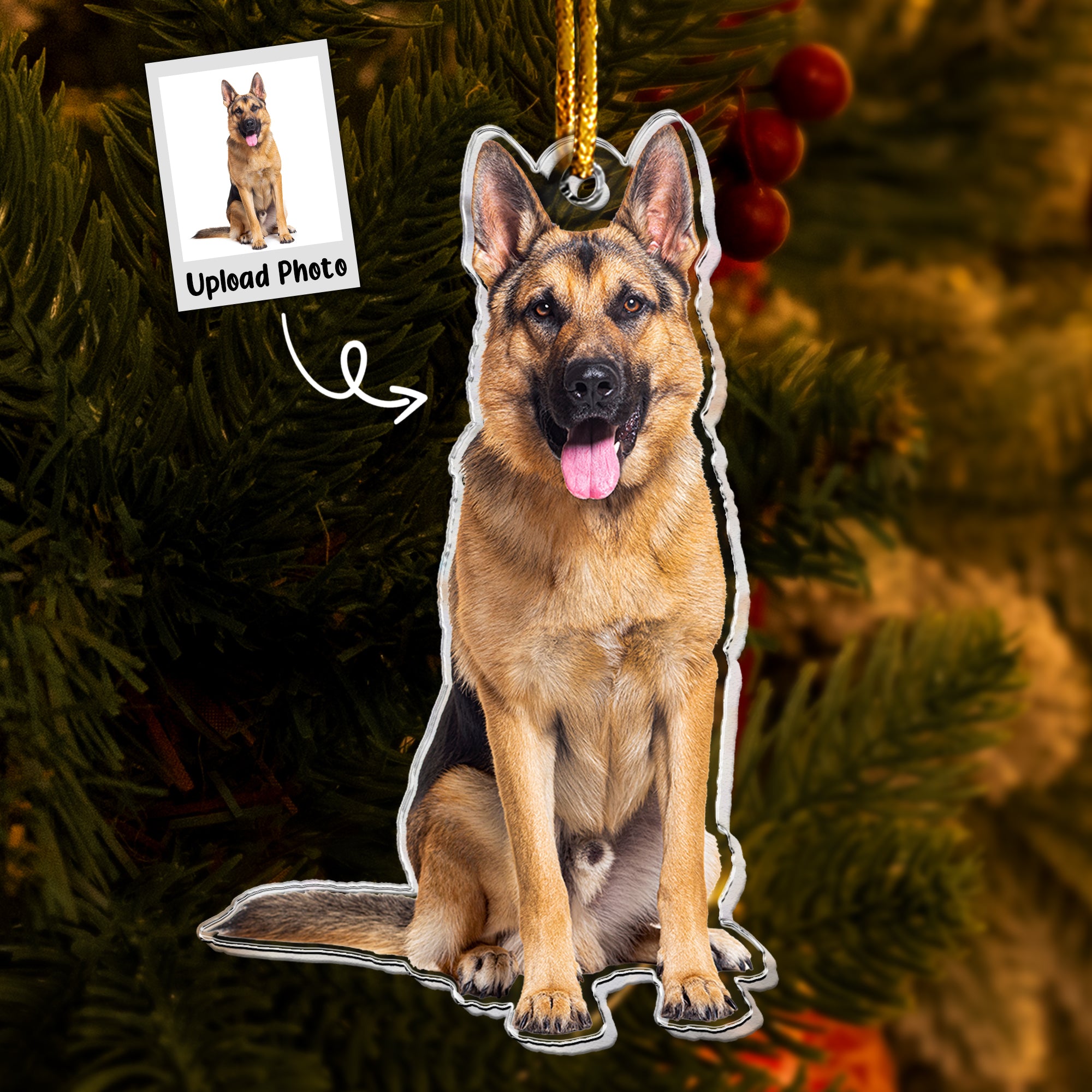 German Shepherd Ornament - Personalized Acrylic Photo Ornament