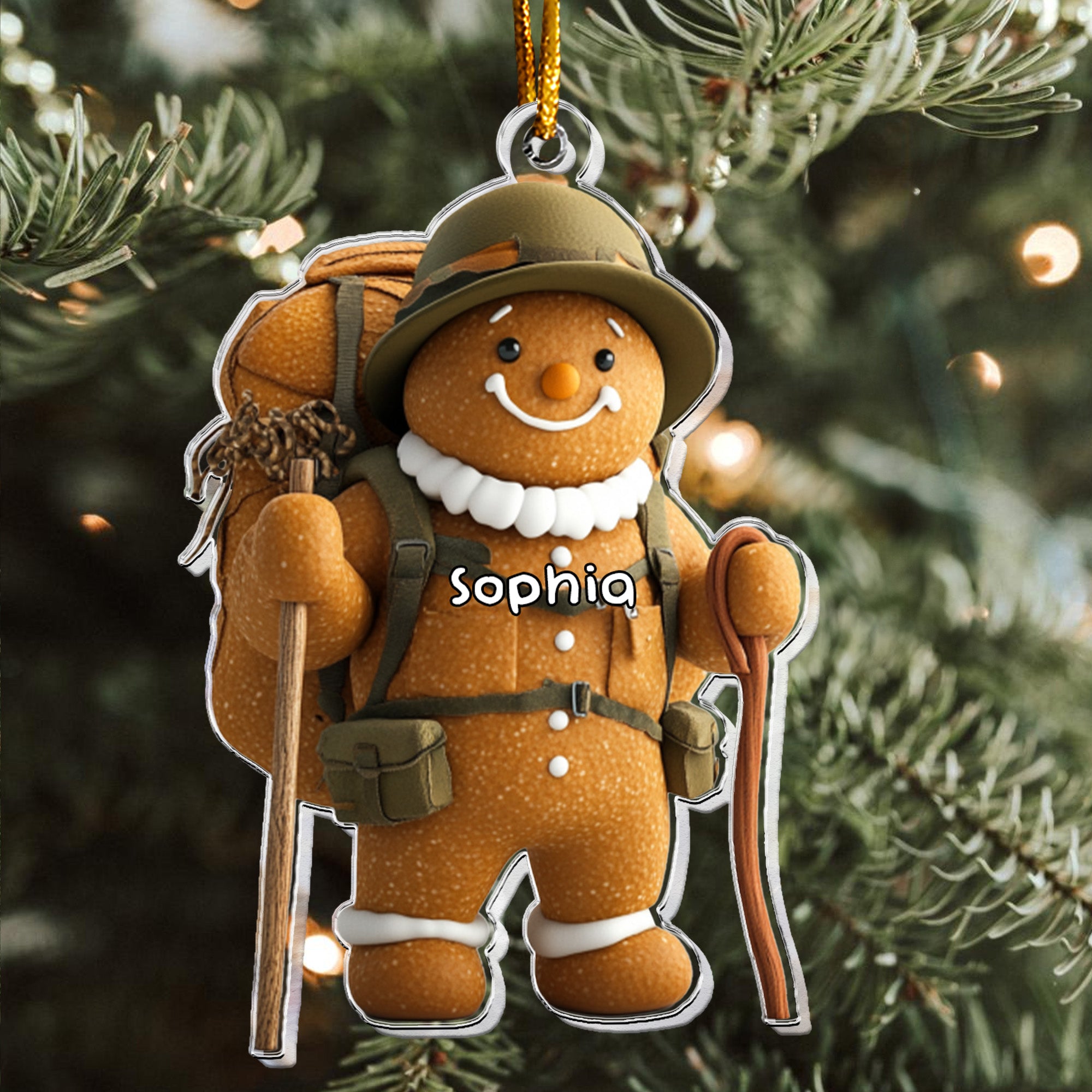 Gift For Camping Lovers Gingerbread - Personalized Acrylic Ornament