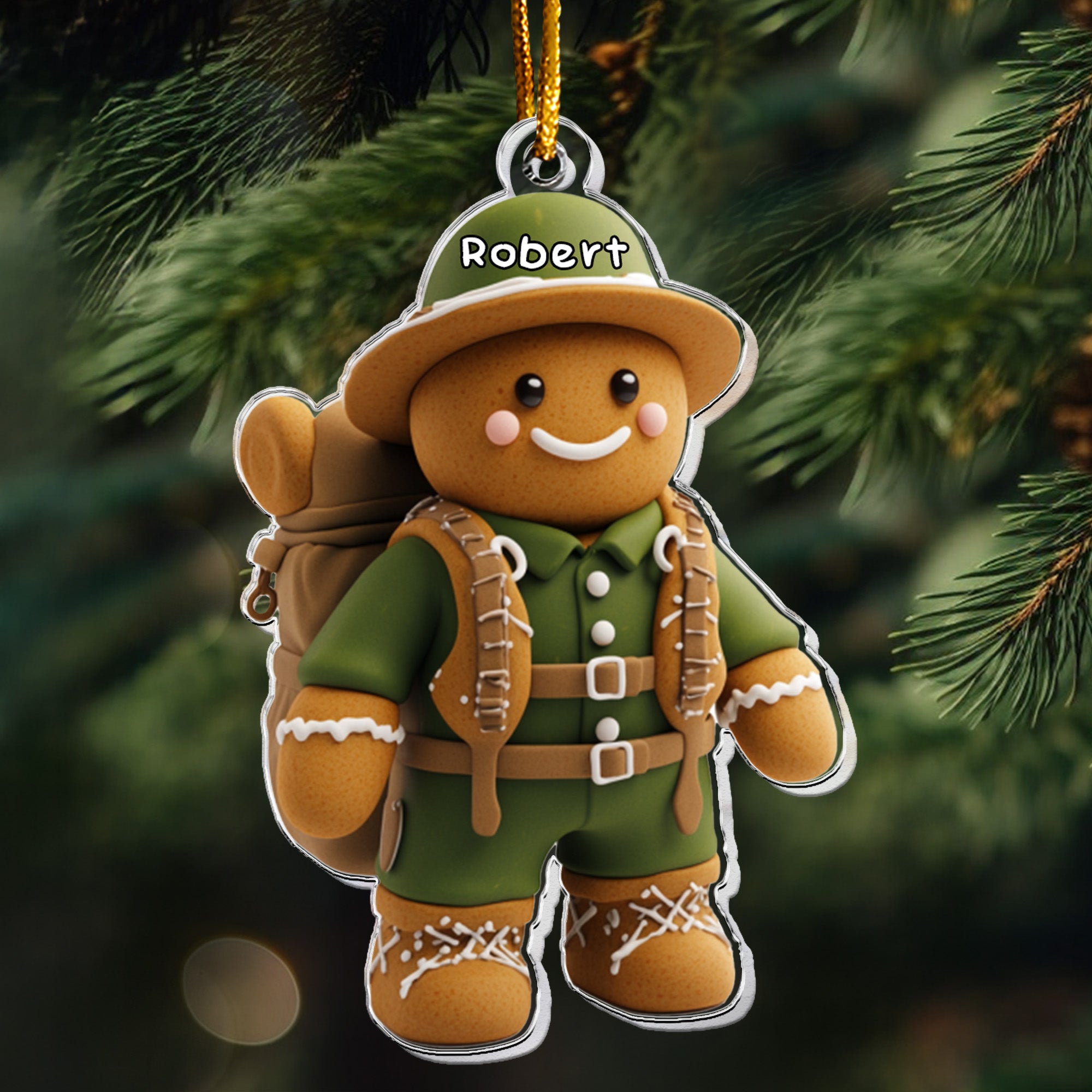 Gift For Camping Lovers Gingerbread - Personalized Acrylic Ornament