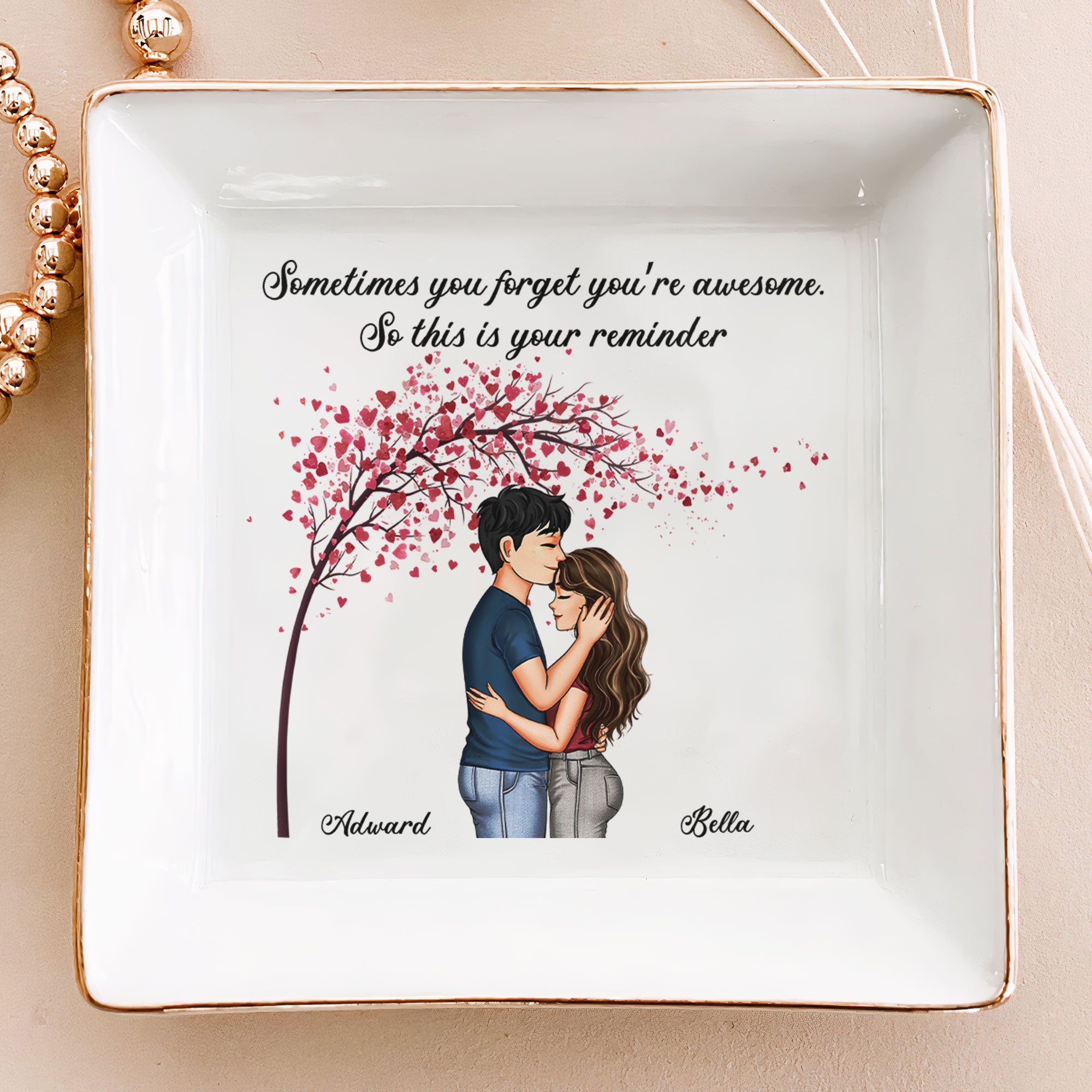 Gift For Her Sometimes You Forget You're Awesome - Personalized Jewelry Dish