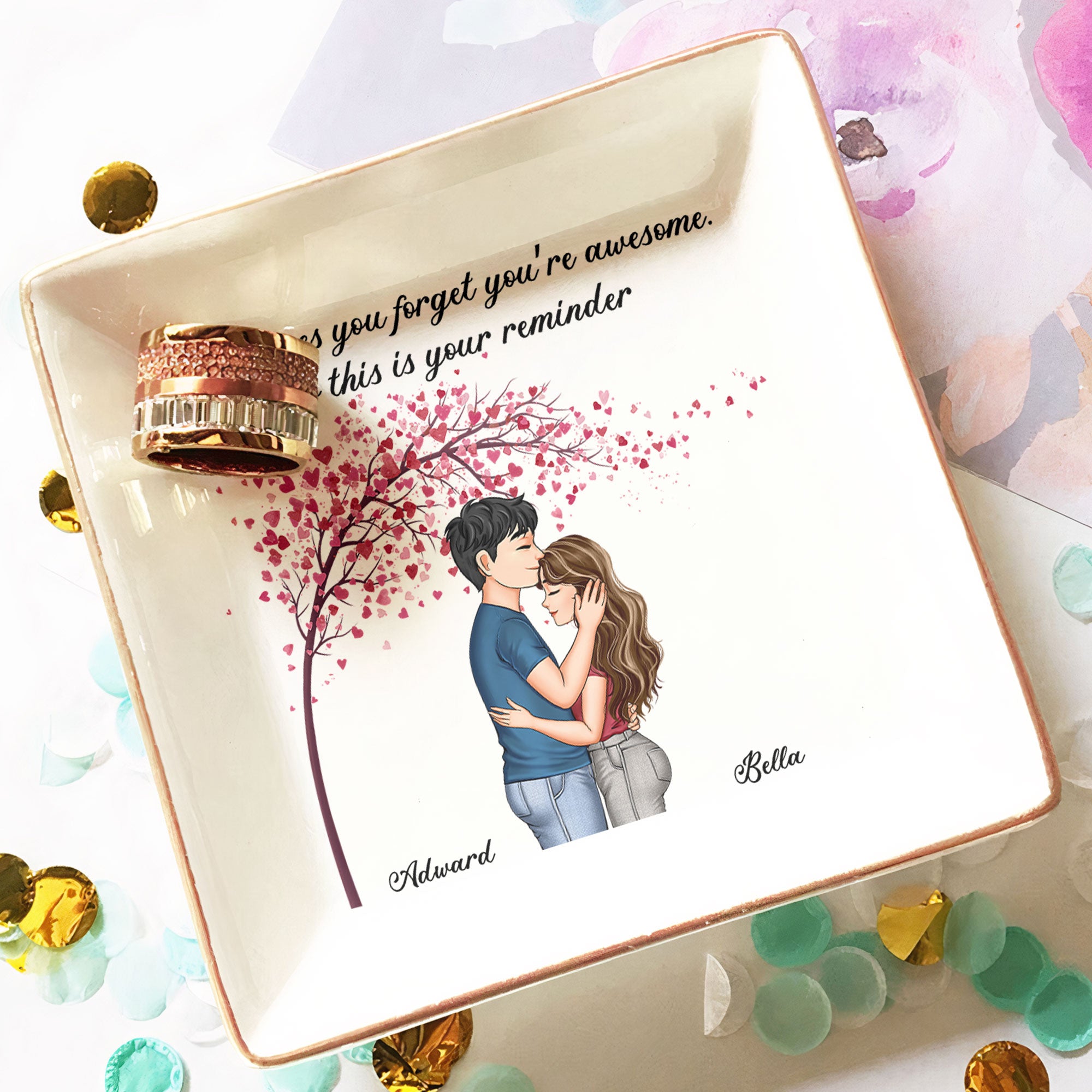 Gift For Her Sometimes You Forget You're Awesome - Personalized Jewelry Dish