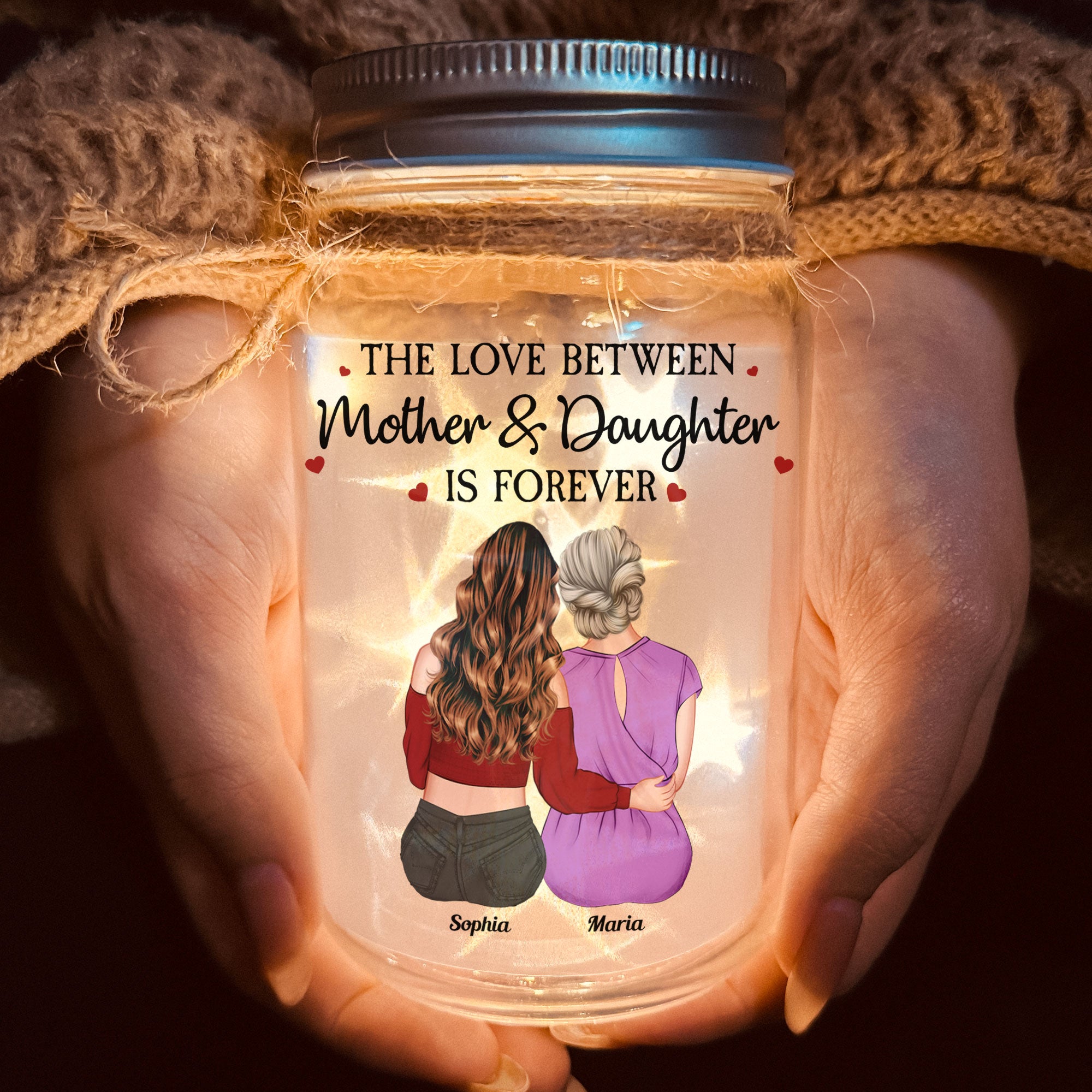 Gift For Mom I Love You For All The Times - Personalized Mason Jar Light