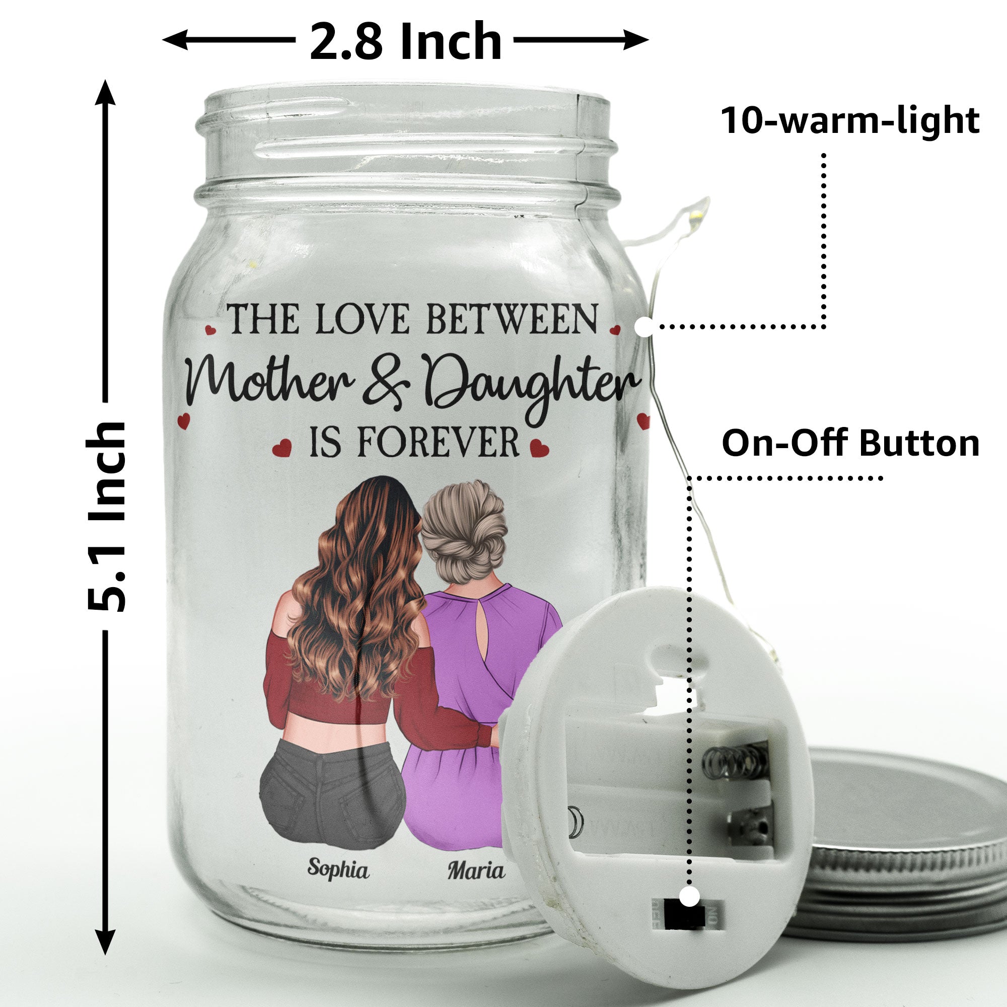 Gift For Mom I Love You For All The Times - Personalized Mason Jar Light