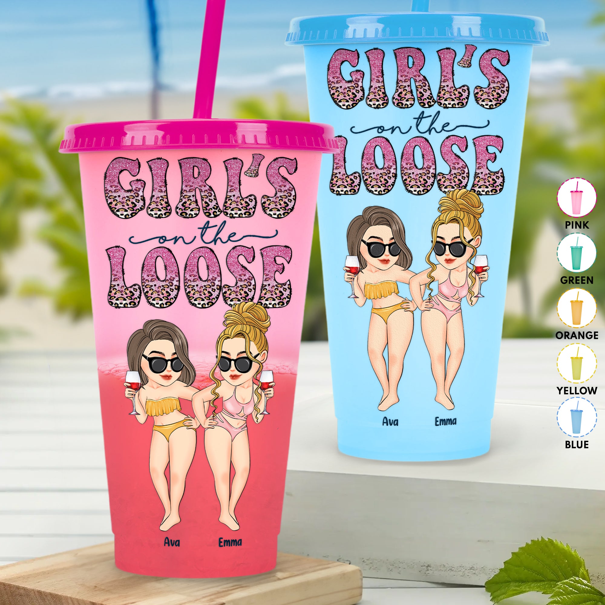 Girl's On The Loose - Personalized Color Changing Cup