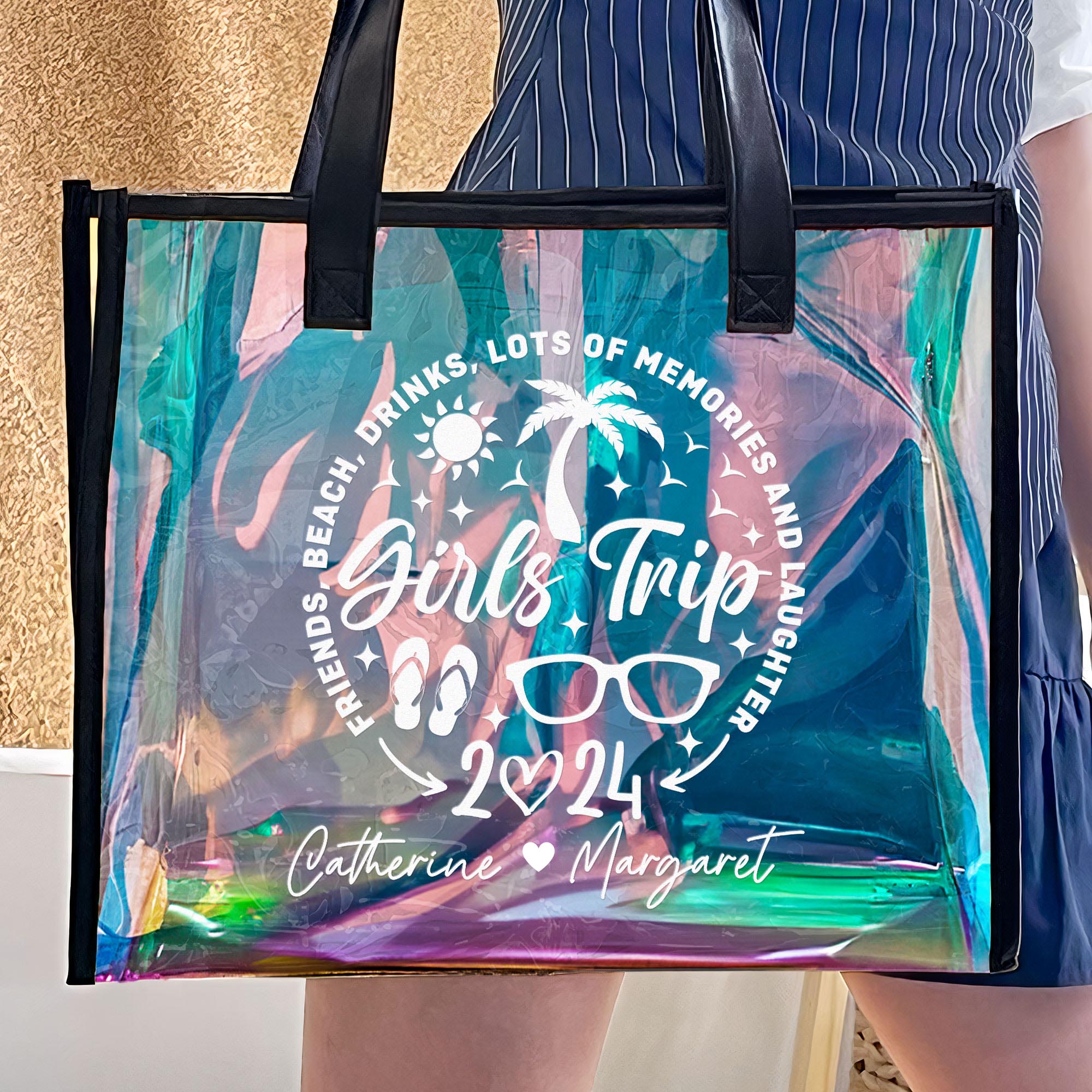 Girl's Trip 2024 - Personalized Holographic Tote