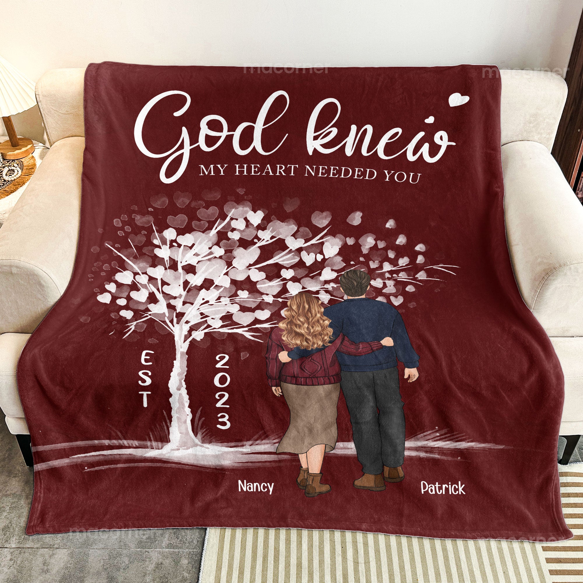 God Knew My Heart Needed You - Personalized Blanket