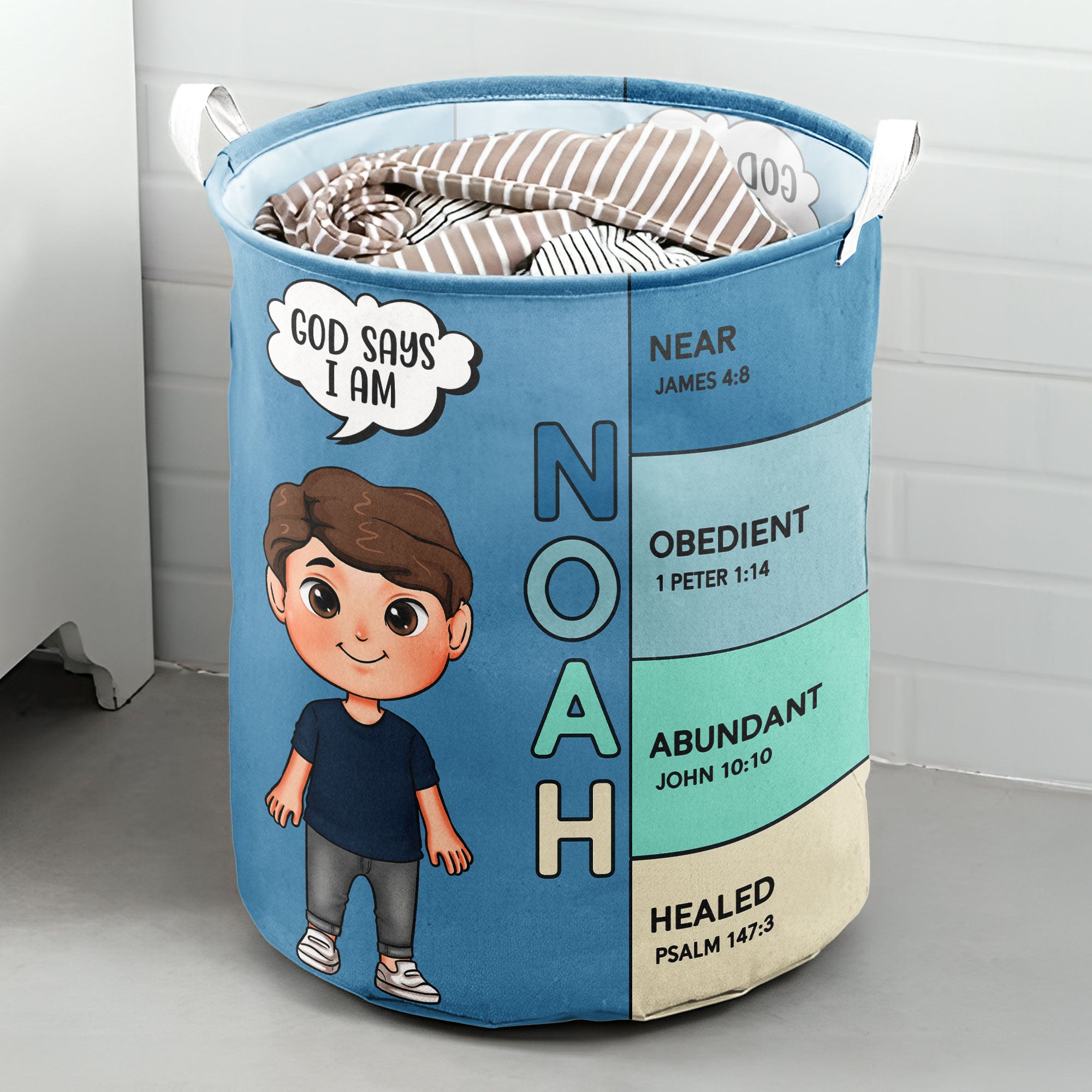 God Says I Am Name Meaning On Bible - Personalized Laundry Storage Basket