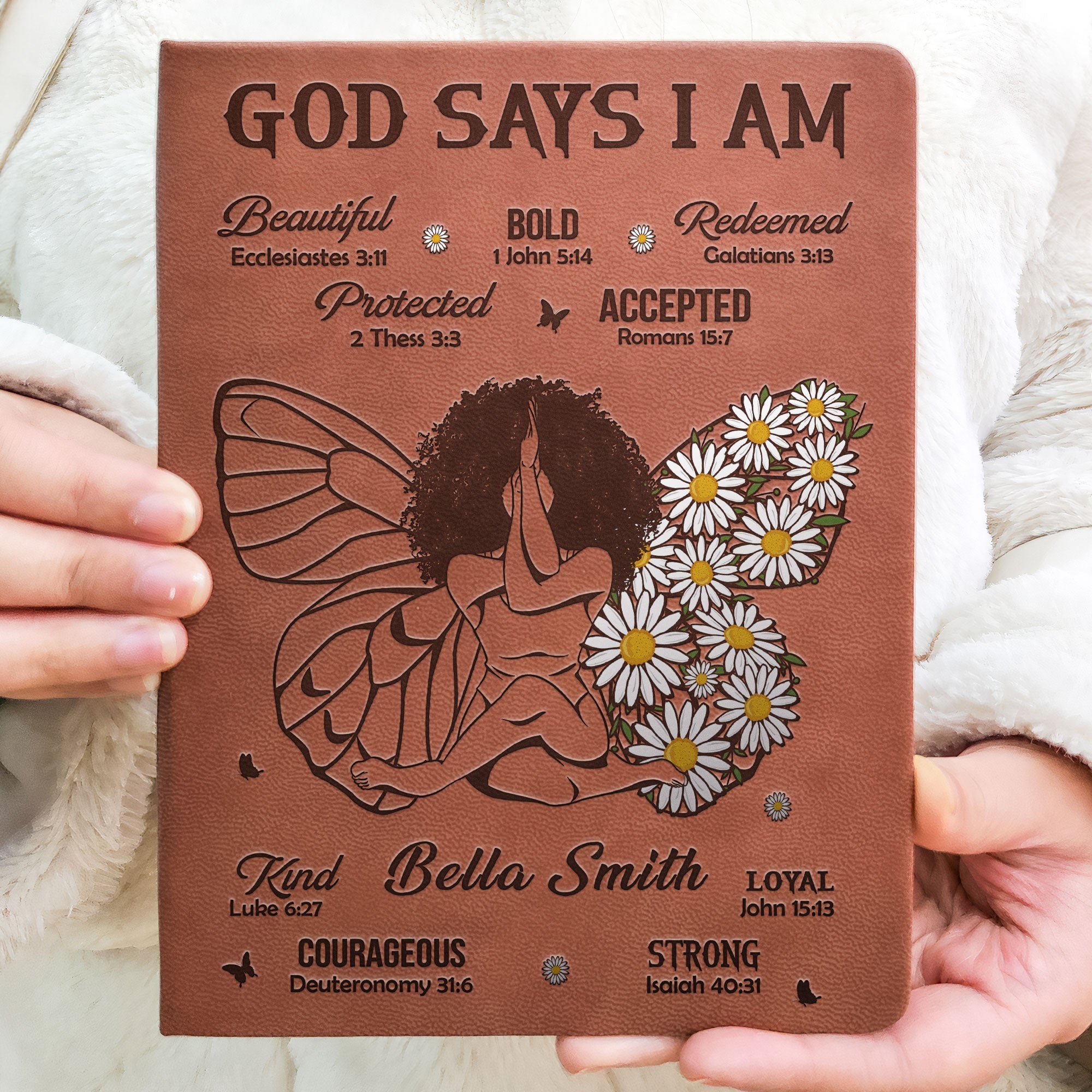 God Says That I Am - Personalized Leather Journal