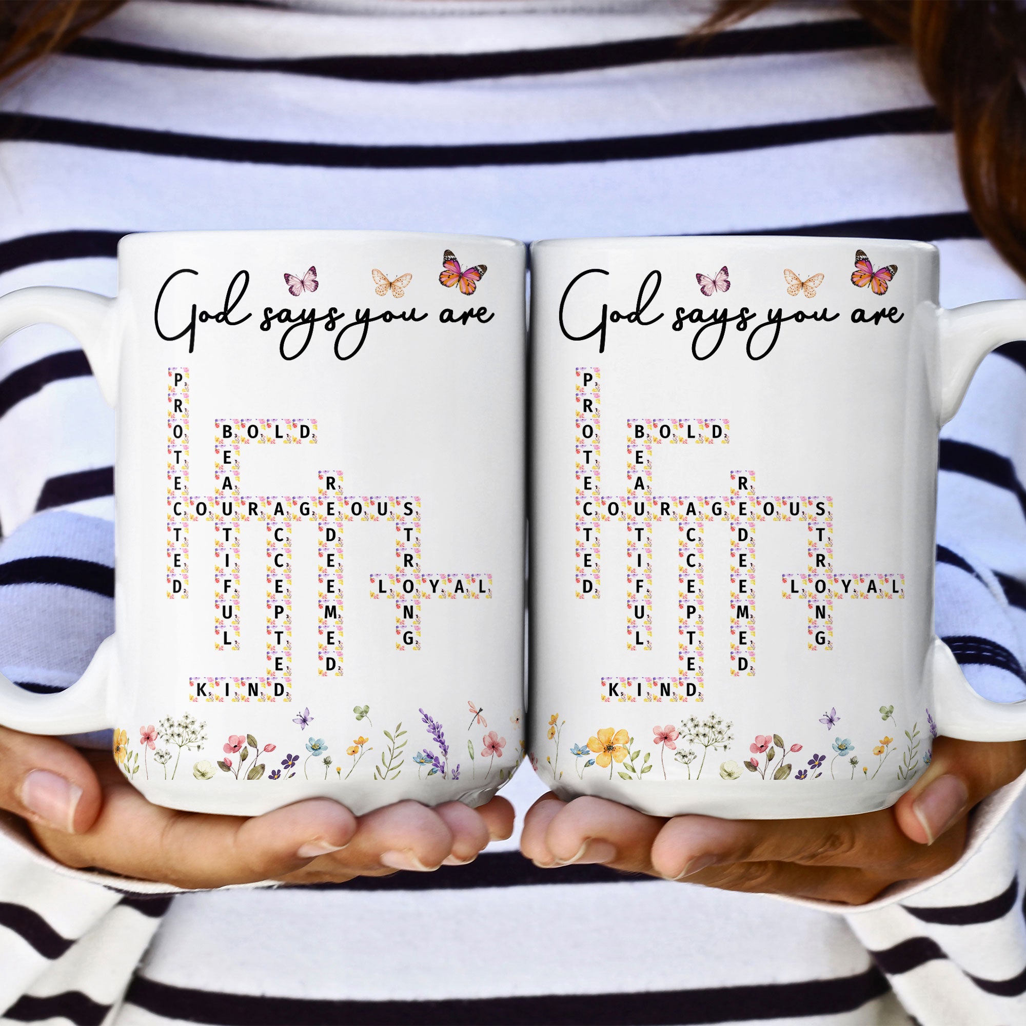 God Says You Are Scrabble Affirmation Words - Personalized Mug