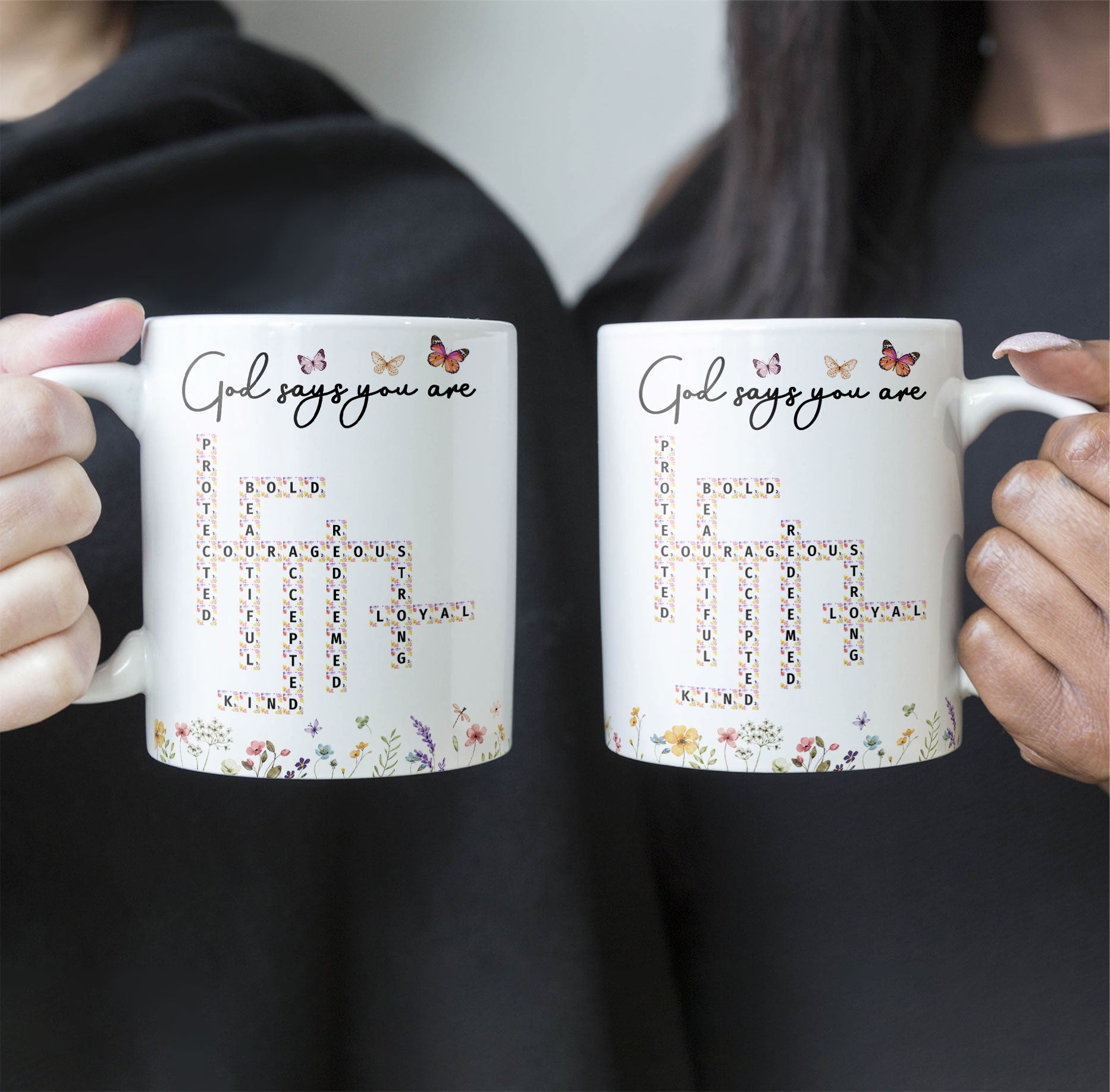 God Says You Are Scrabble Affirmation Words - Personalized Mug