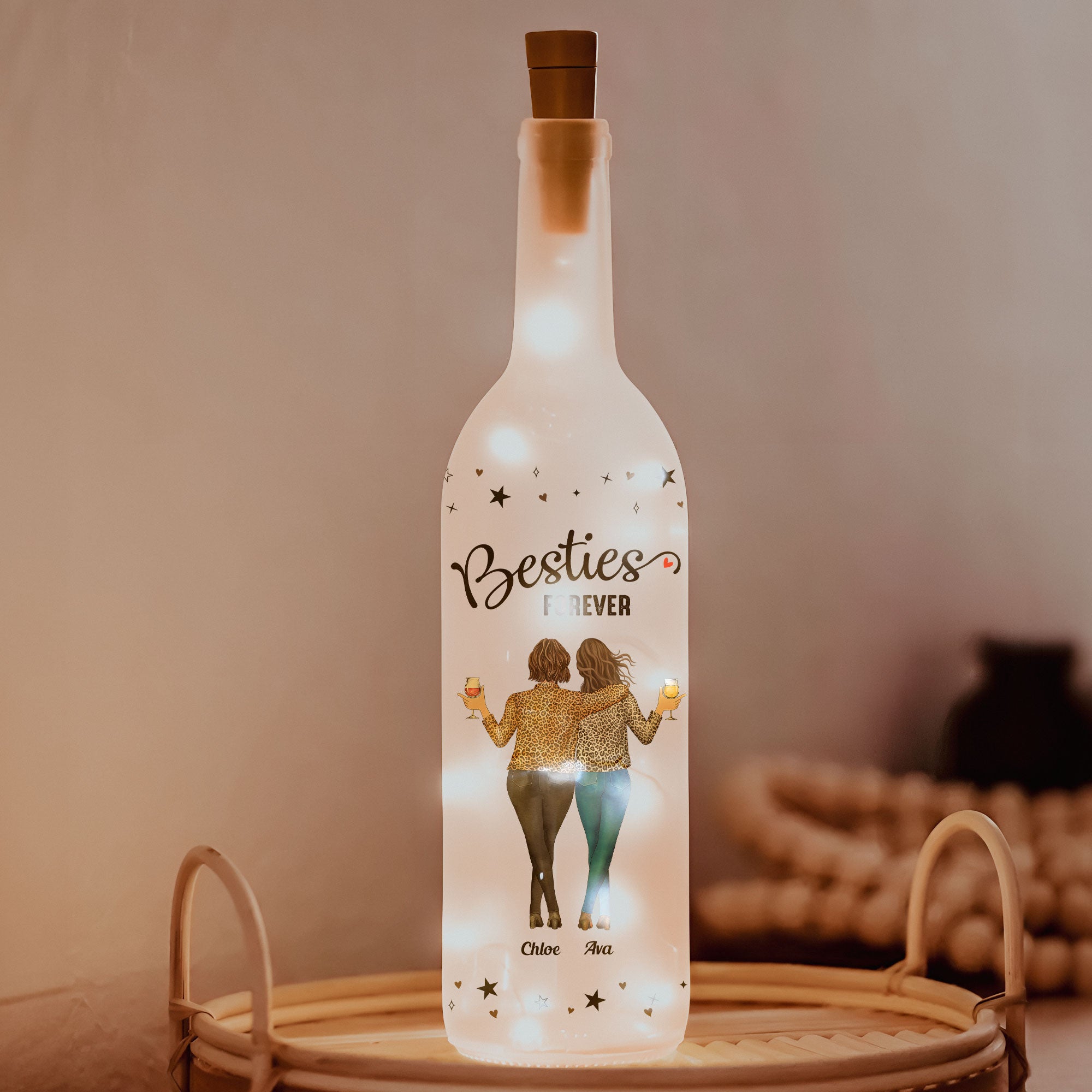 Good Friends Are Always Here - Personalized Bottle Lamp