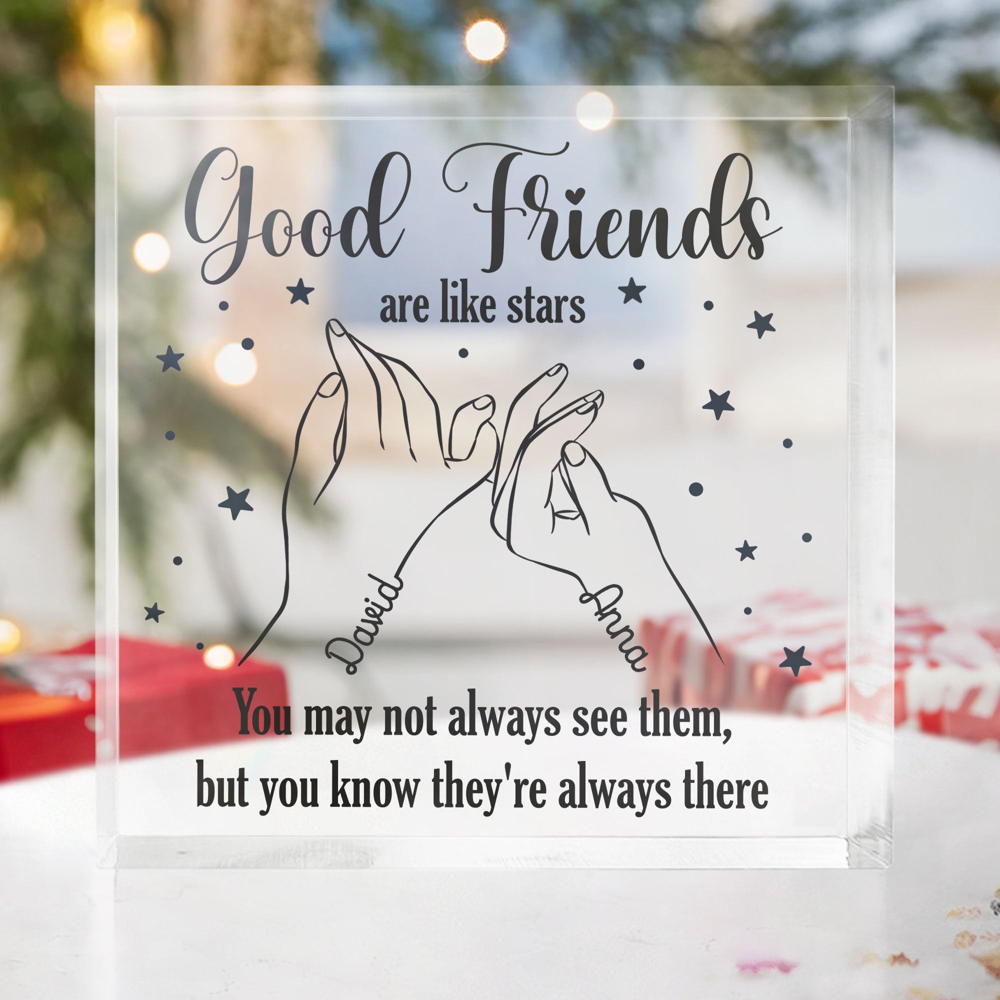 Good Friends Are Like Stars Hand Line Art - Personalized Acrylic Plaque