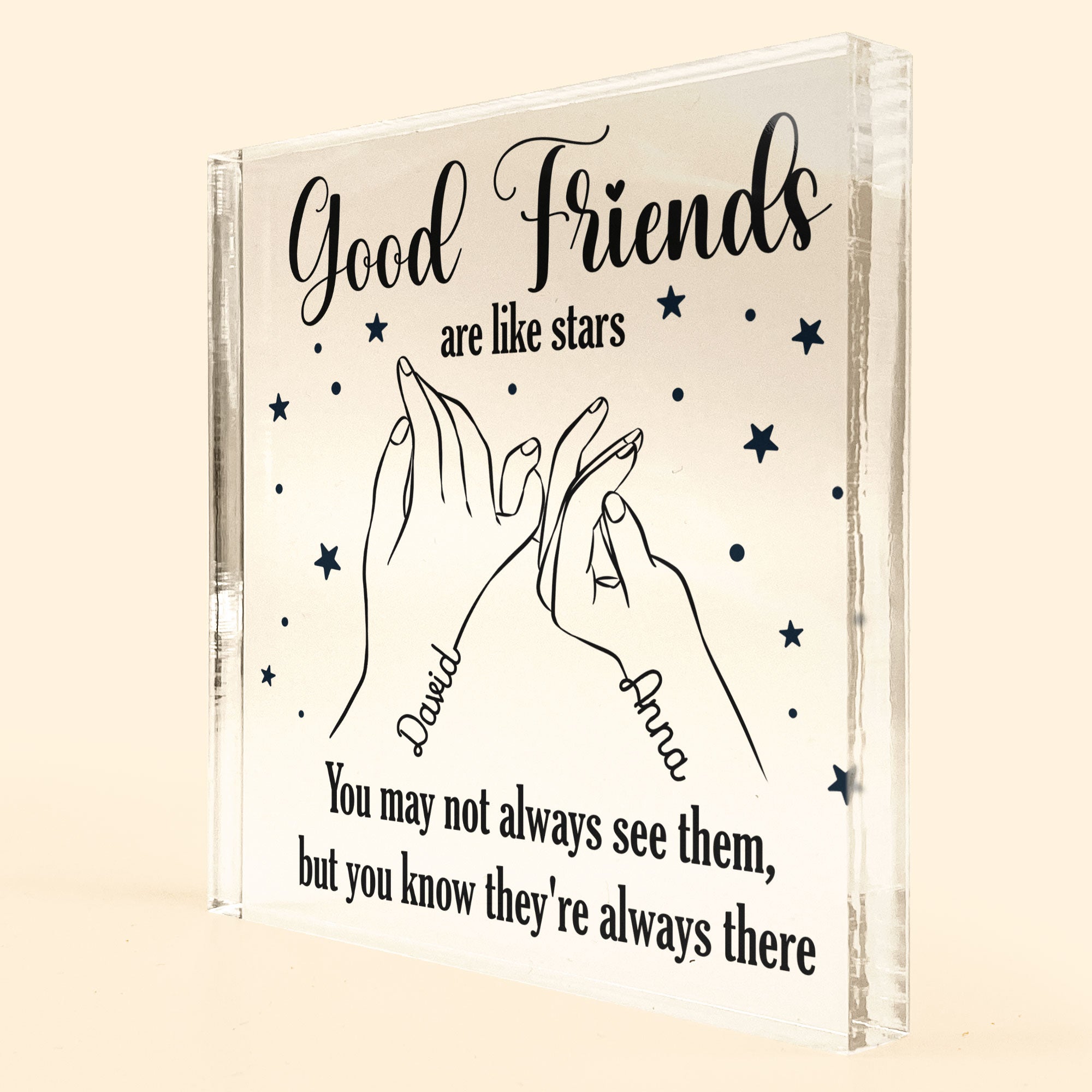 Good Friends Are Like Stars Hand Line Art - Personalized Acrylic Plaque