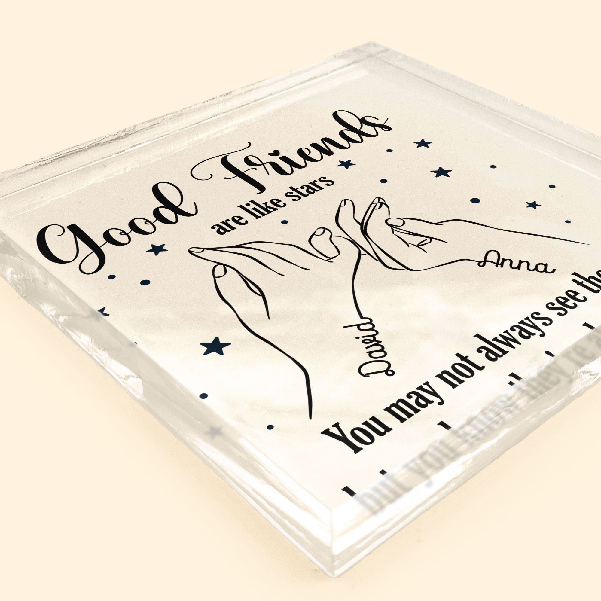 Good Friends Are Like Stars Hand Line Art - Personalized Acrylic Plaque