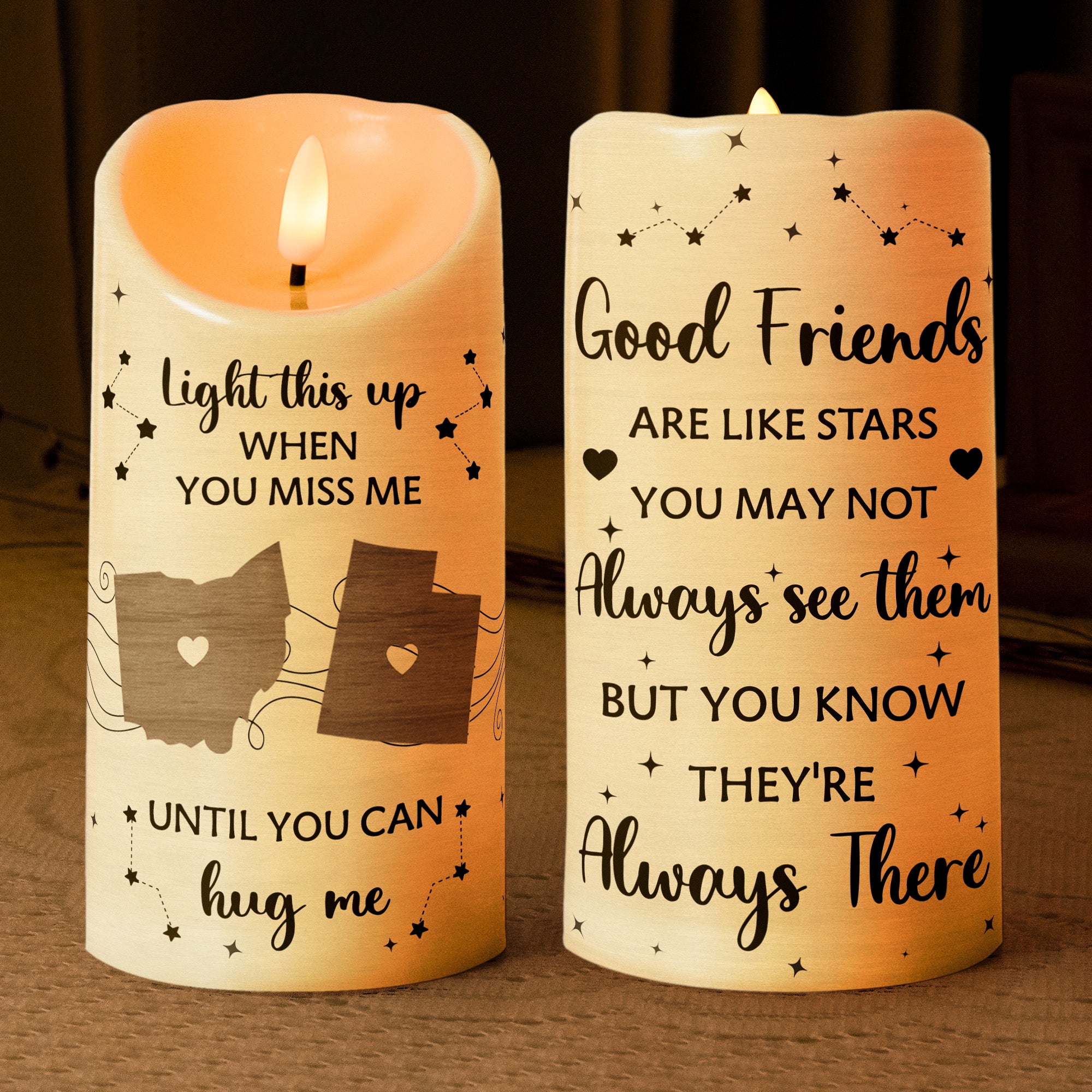 Good Friends Are Like Stars Light This When You Miss Me - Personalized LED Candle