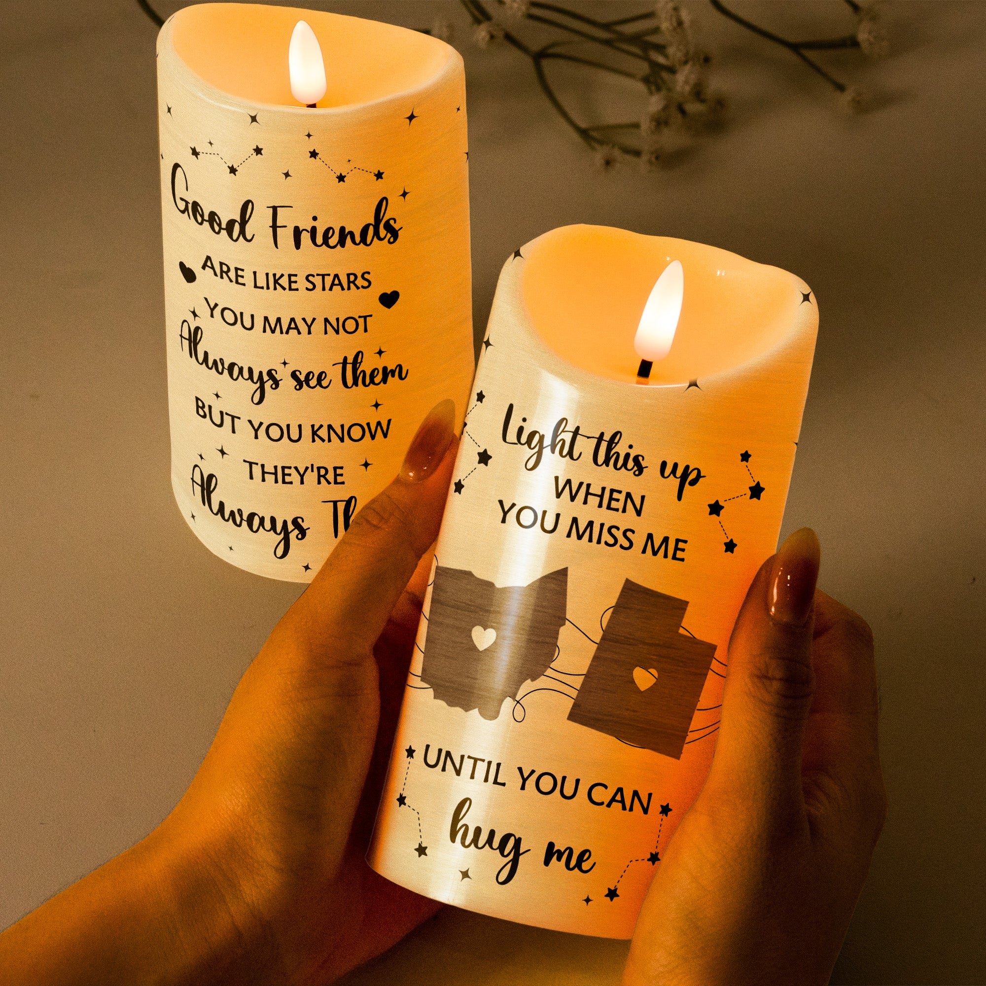 Good Friends Are Like Stars Light This When You Miss Me - Personalized LED Candle