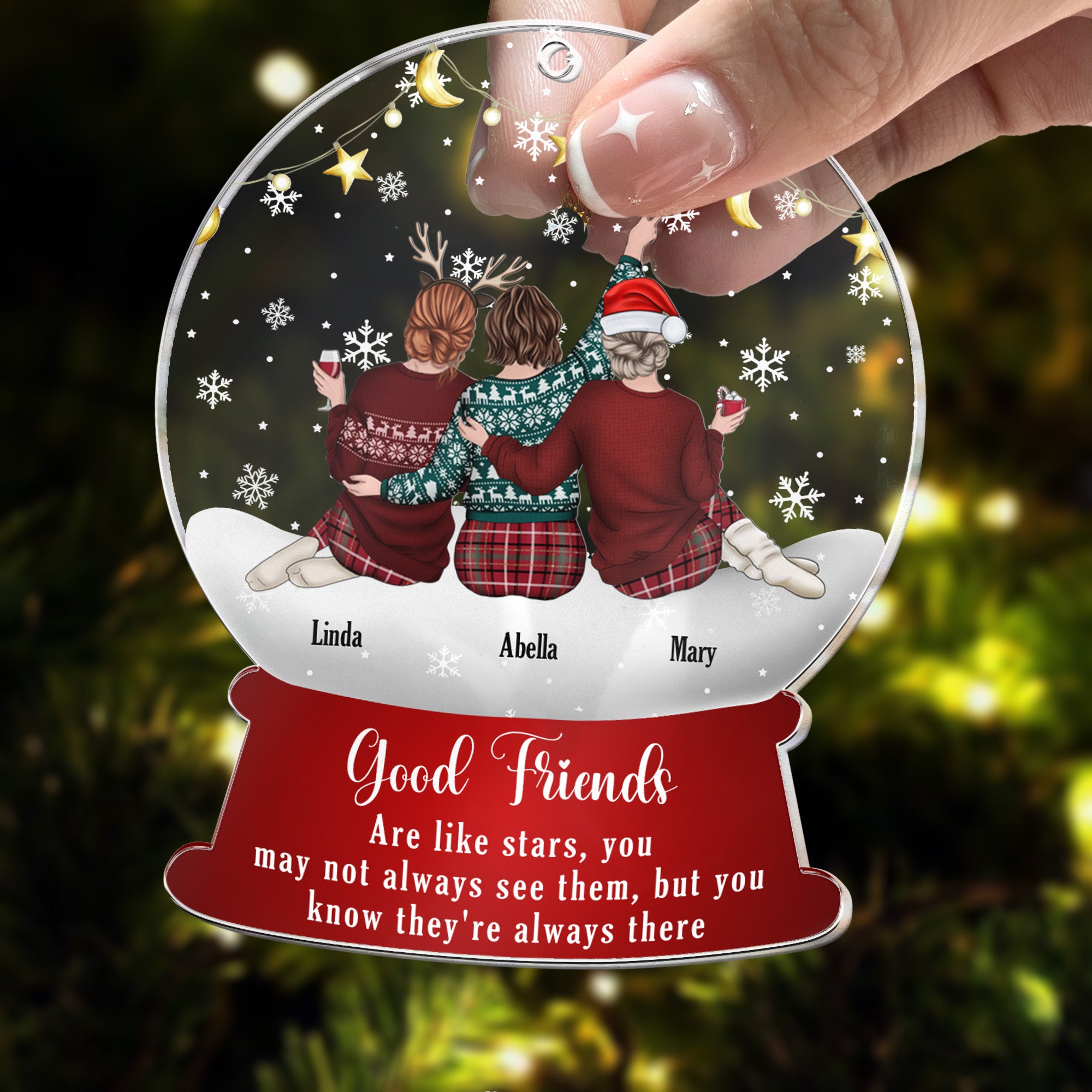 Good Friends Are Like Stars - Personalized Acrylic Ornament