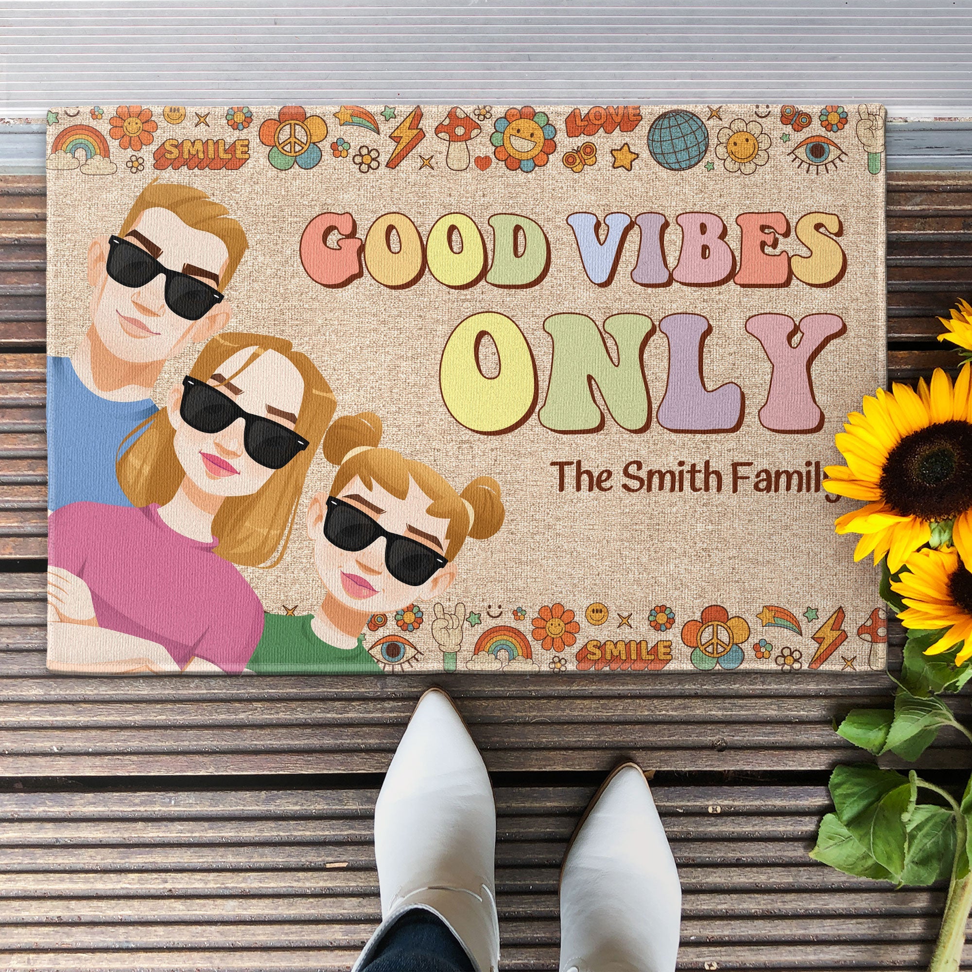 Good Vibes Only - Personalized Doormat