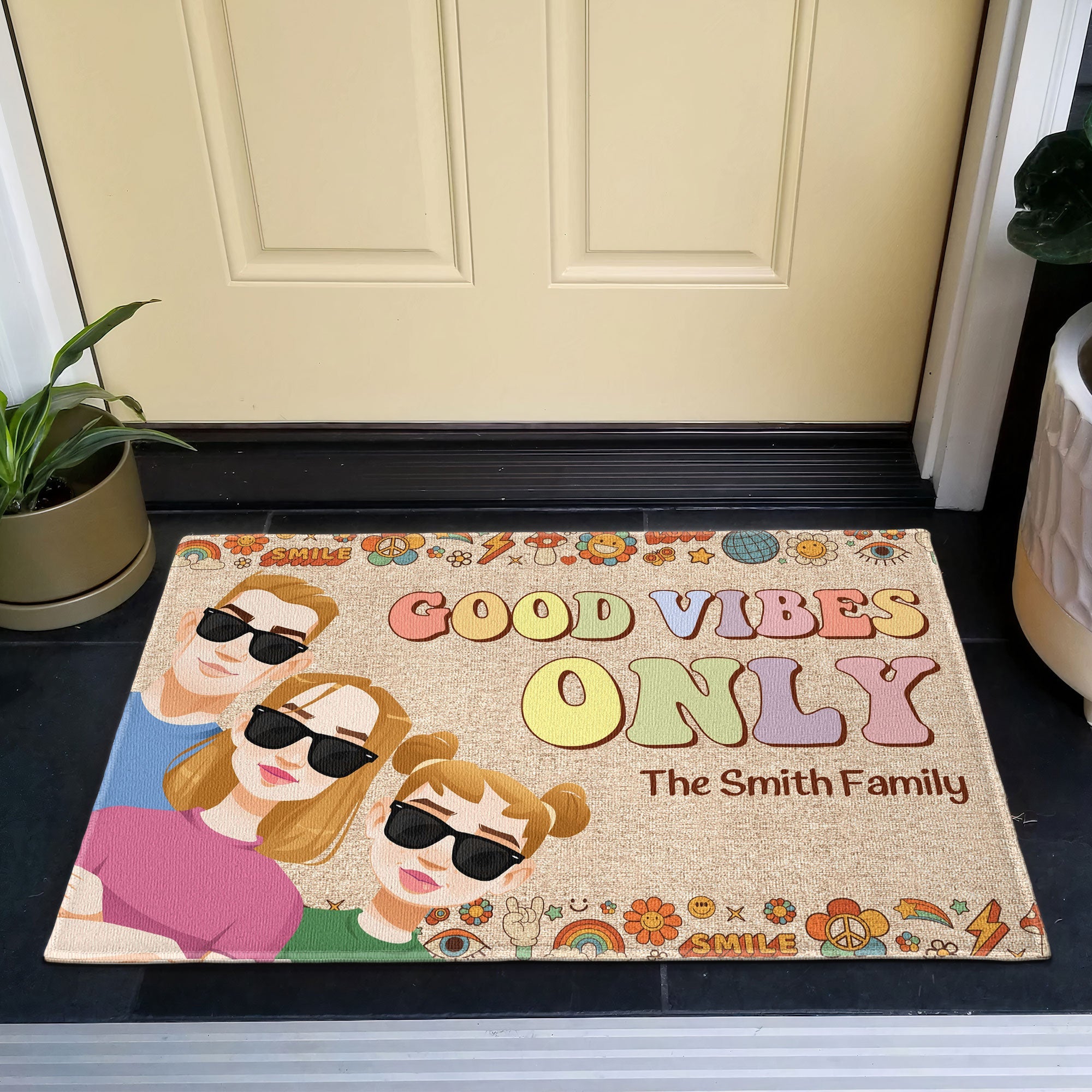 Good Vibes Only - Personalized Doormat