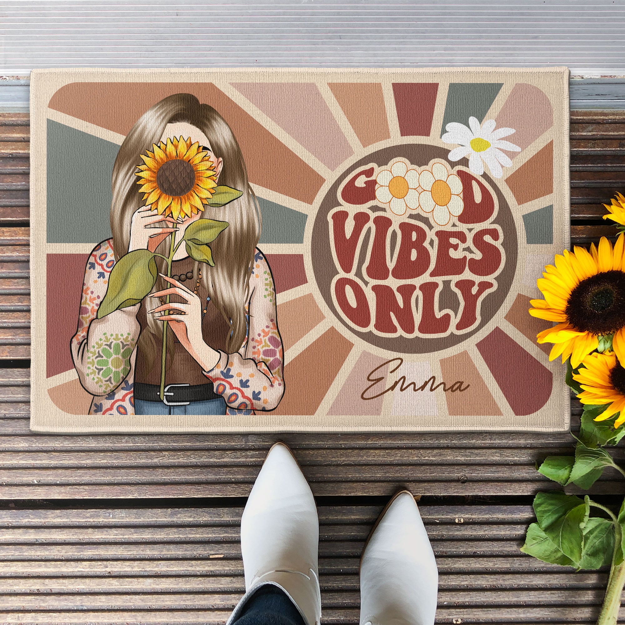 Good Vibes Only - Personalized Doormat