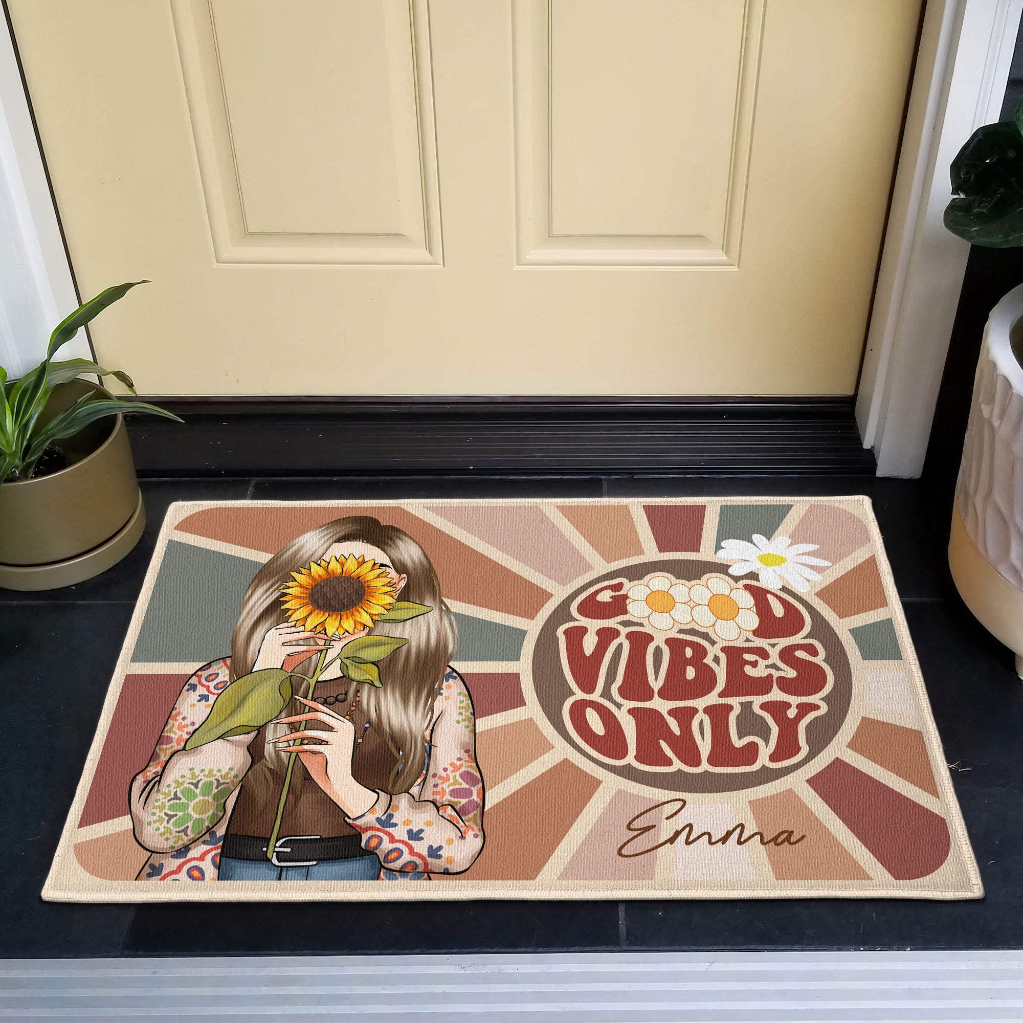 Good Vibes Only - Personalized Doormat