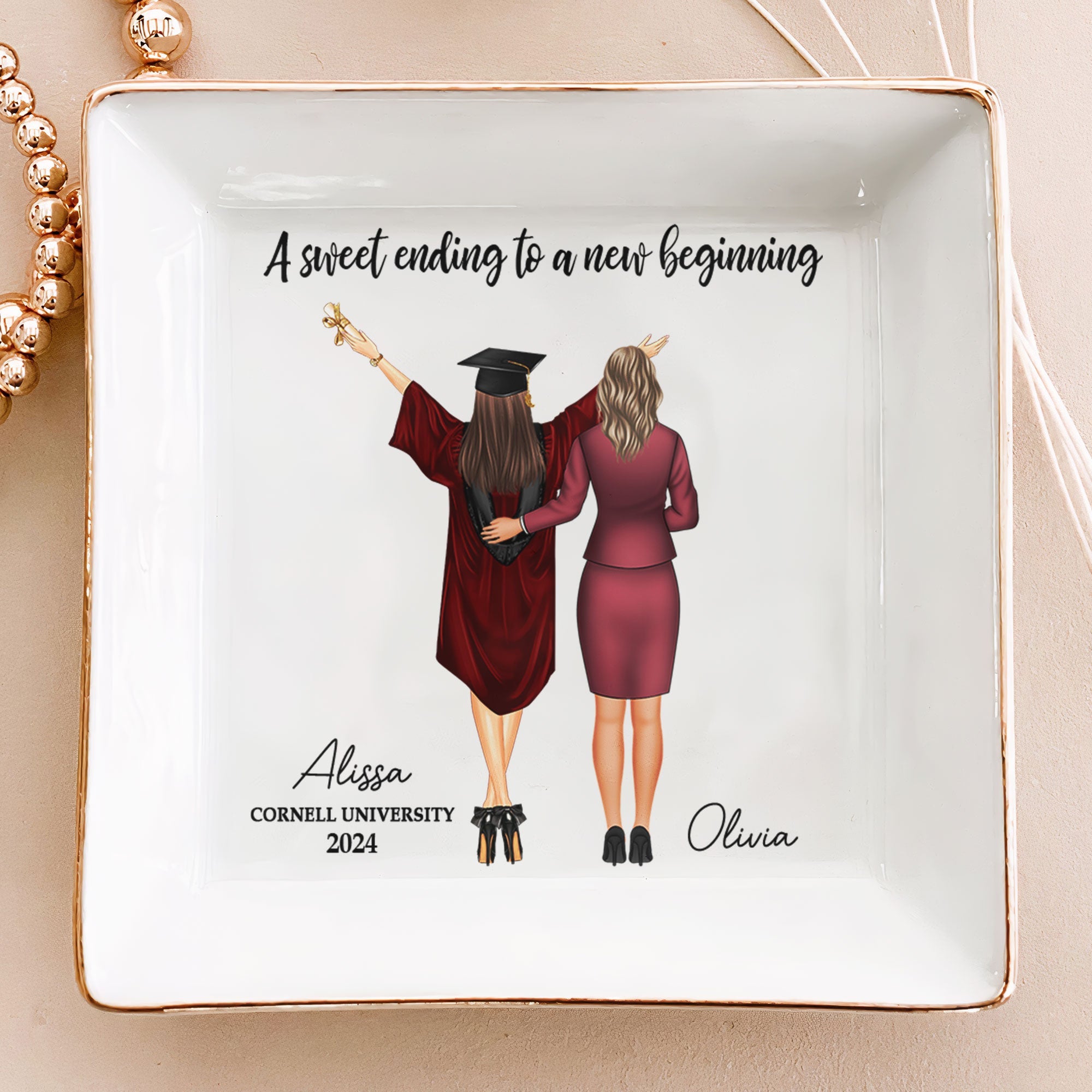 Graduation Gift A Sweet Ending To A New Beginning - Personalized Jewelry Dish