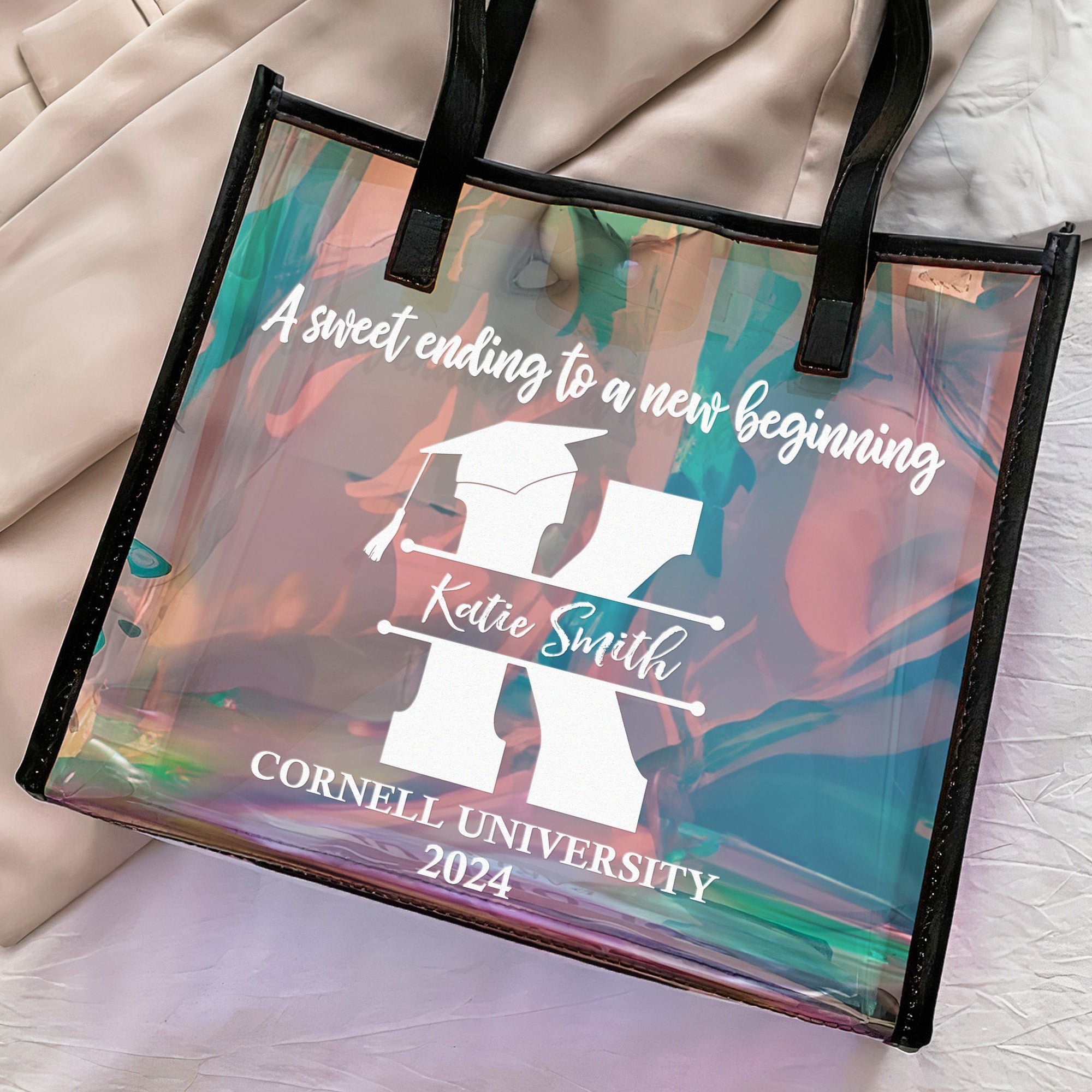 Graduation Gift For Girl A Sweet Ending - Personalized Holographic Tote