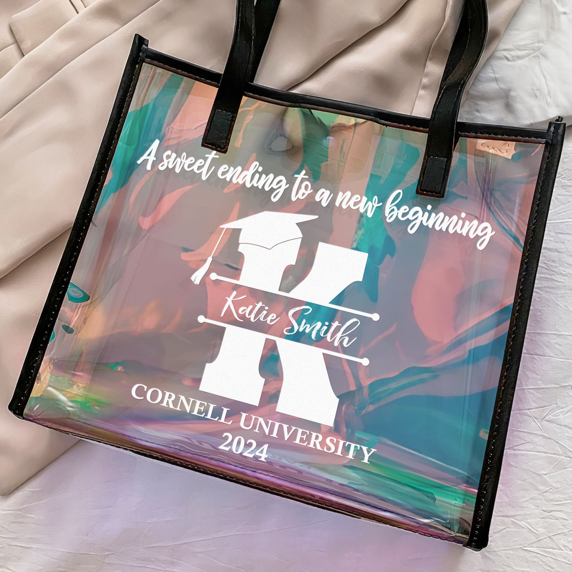 Graduation Gift For Girl A Sweet Ending - Personalized Holographic Tote