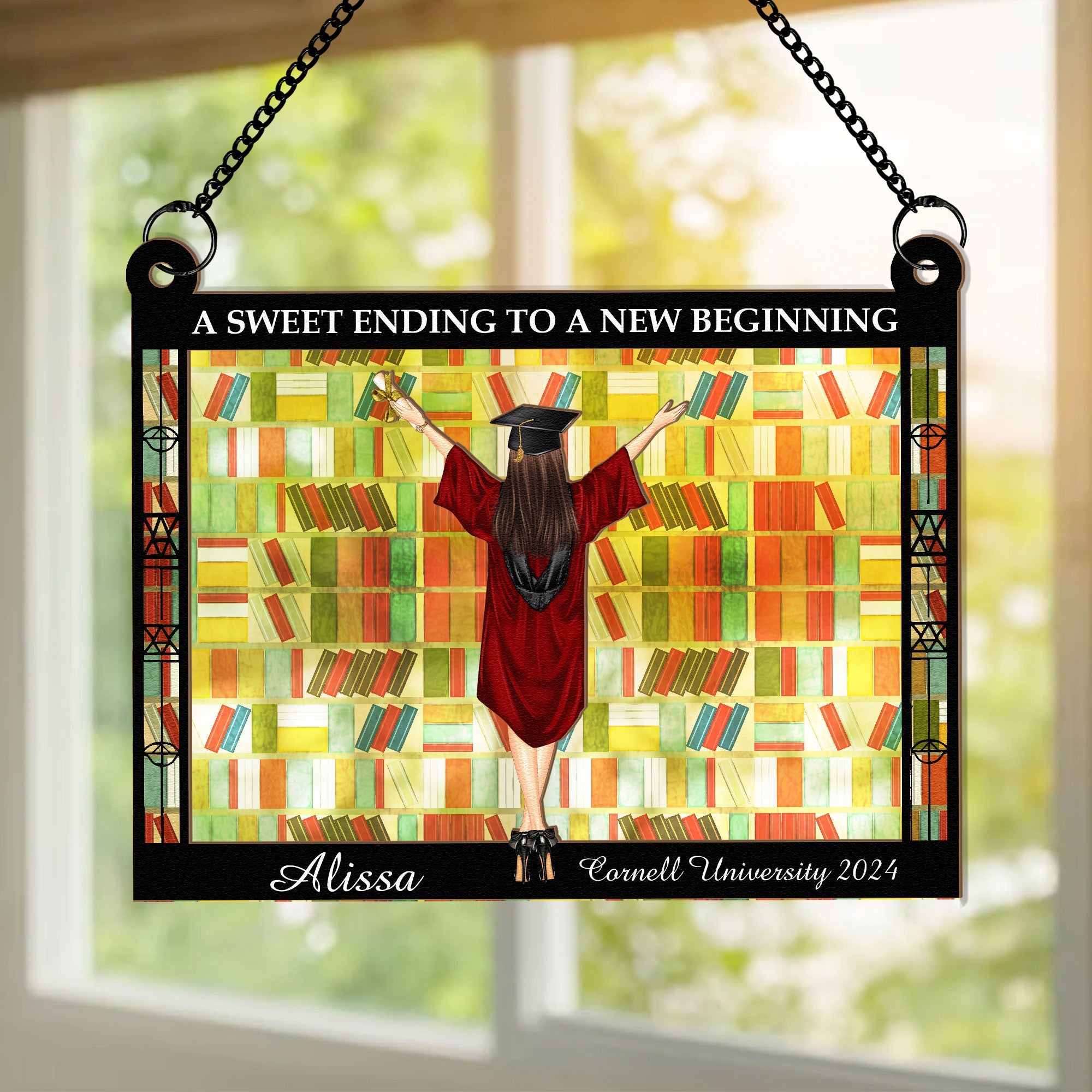 Graduation Gift Suncatcher - Personalized Window Hanging Suncatcher Ornament