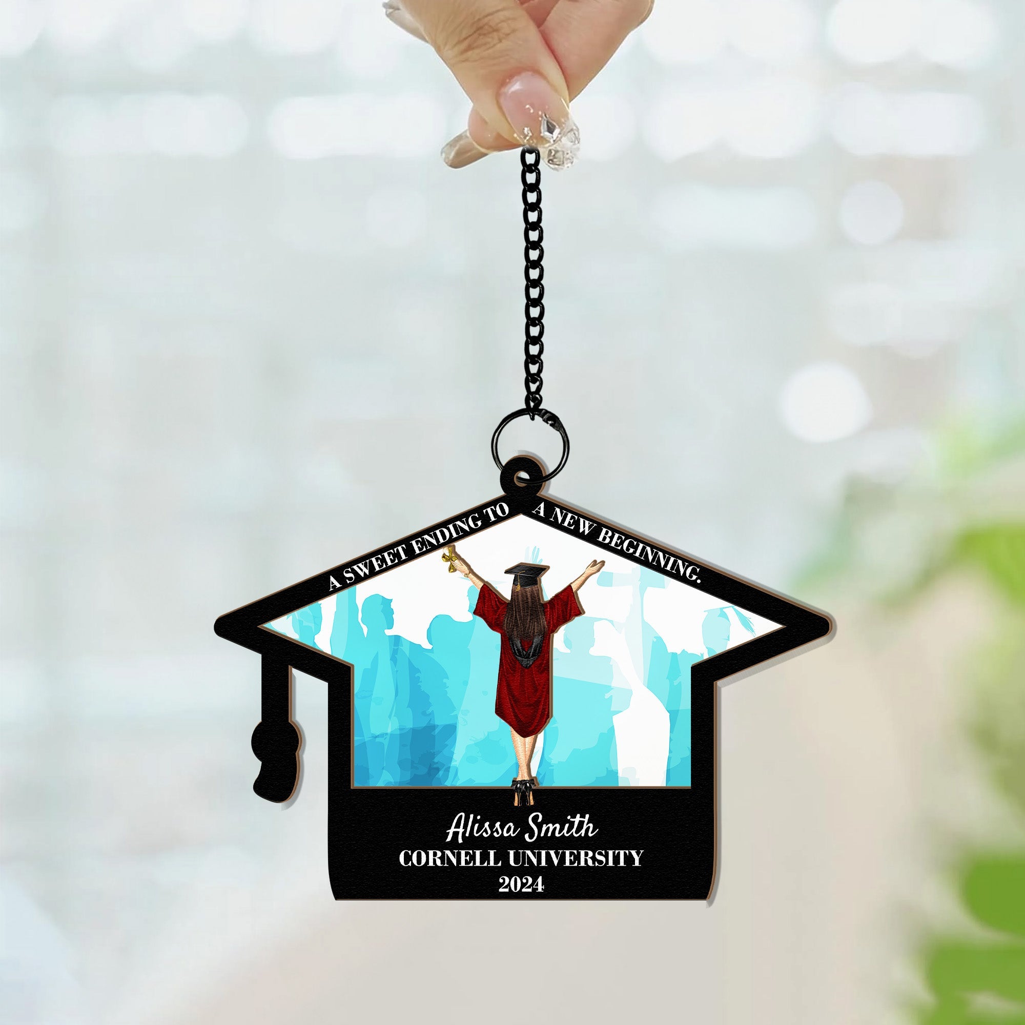 Graduation Gifts A New Beginning - Personalized Window Hanging Suncatcher Ornament