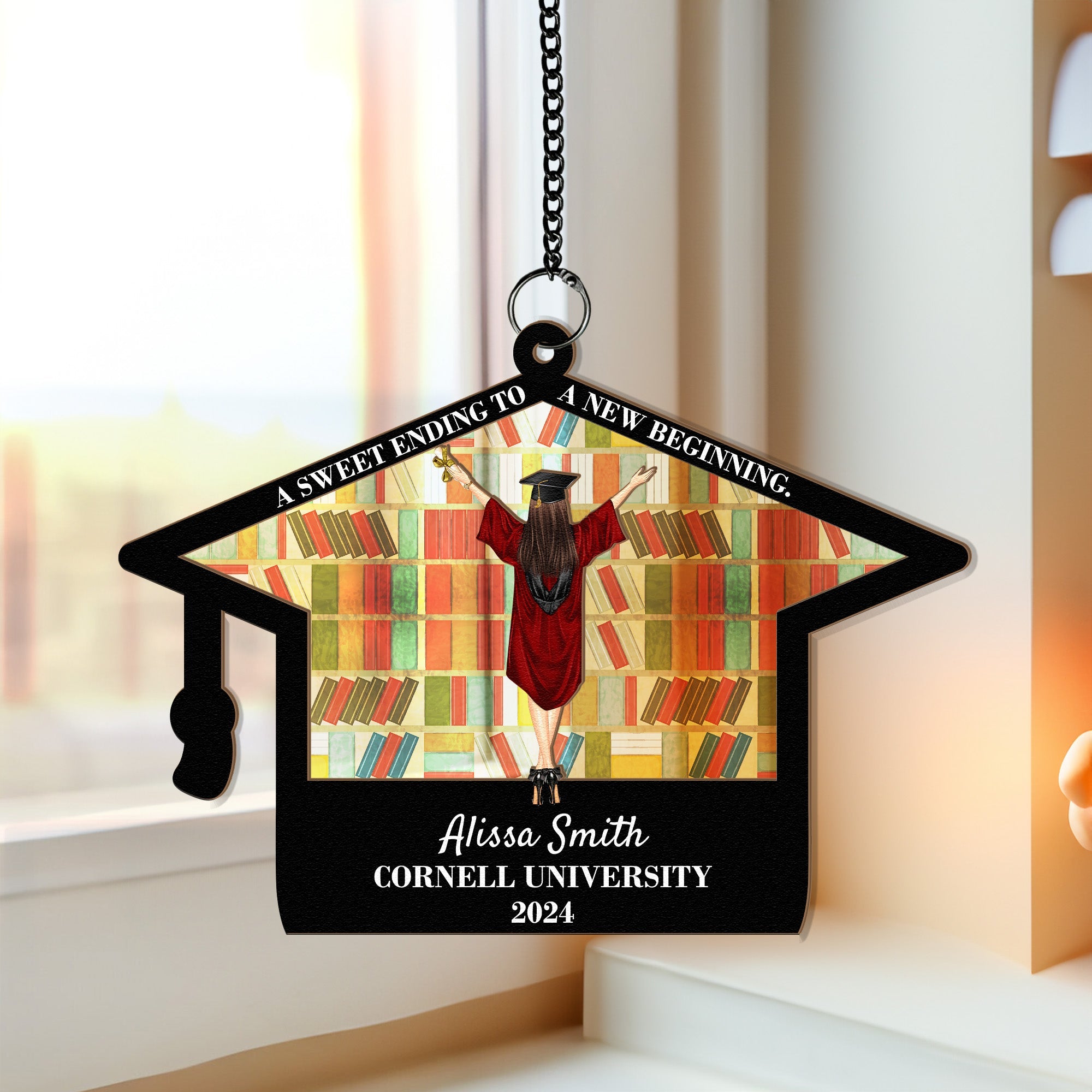 Graduation Gifts A New Beginning - Personalized Window Hanging Suncatcher Ornament