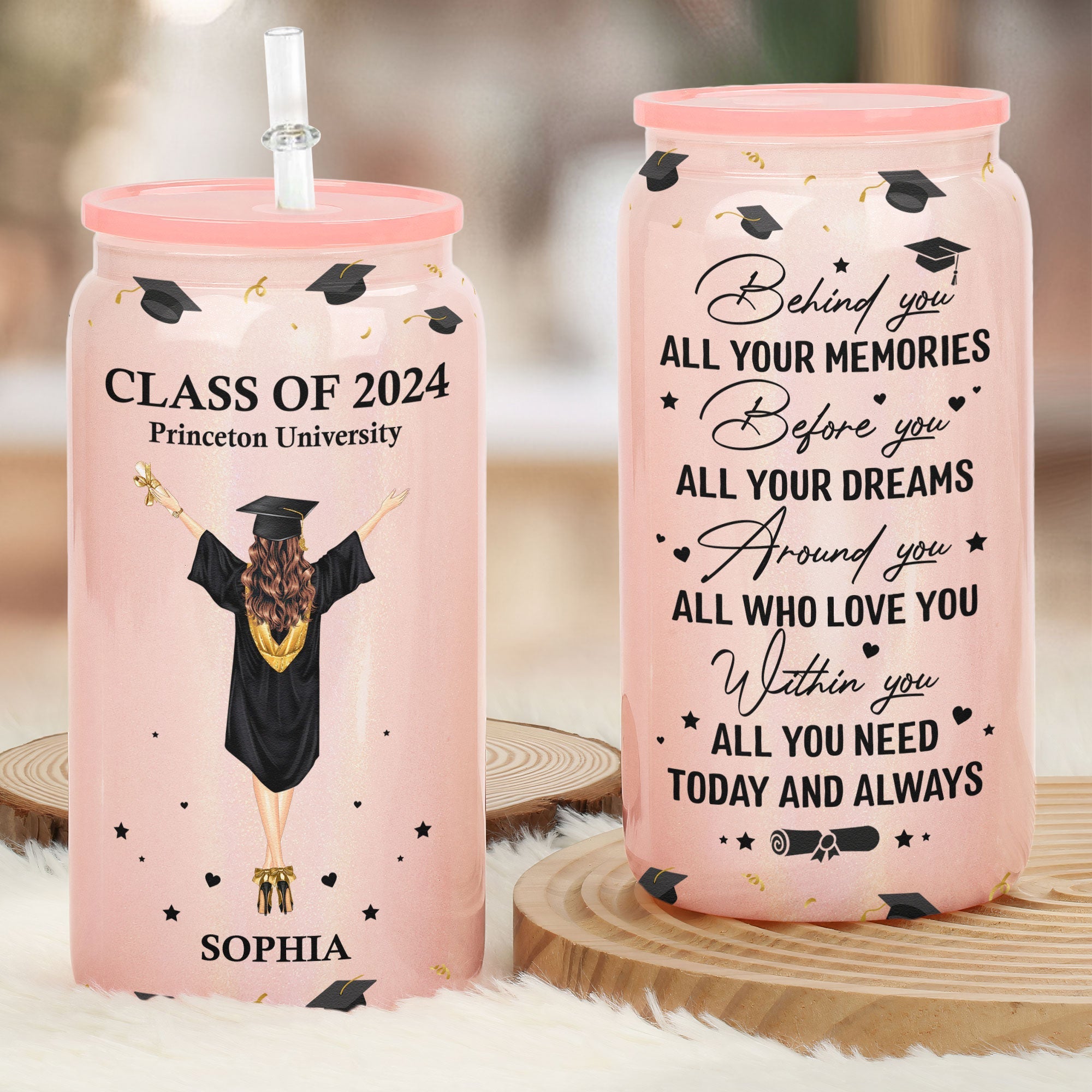 Graduation Gifts Before You All Your Dreams - Personalized Shimmer Glass Can